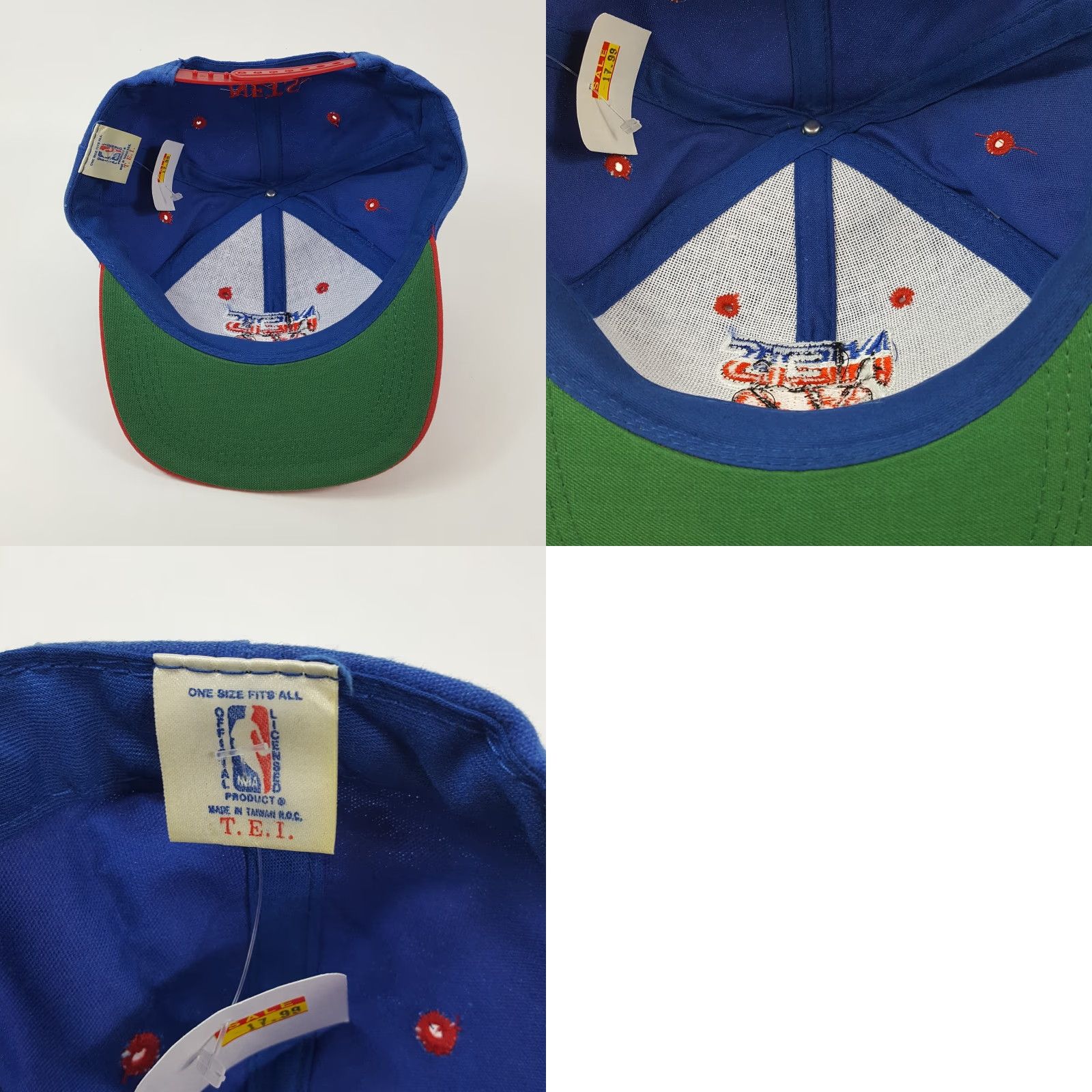 NBA VINTAGE 90s NBA Brooklyn Nets Snapback Cap Hat - Blue Adjustable Baseball Hat Mens Size ONE SIZE - 8 Thumbnail