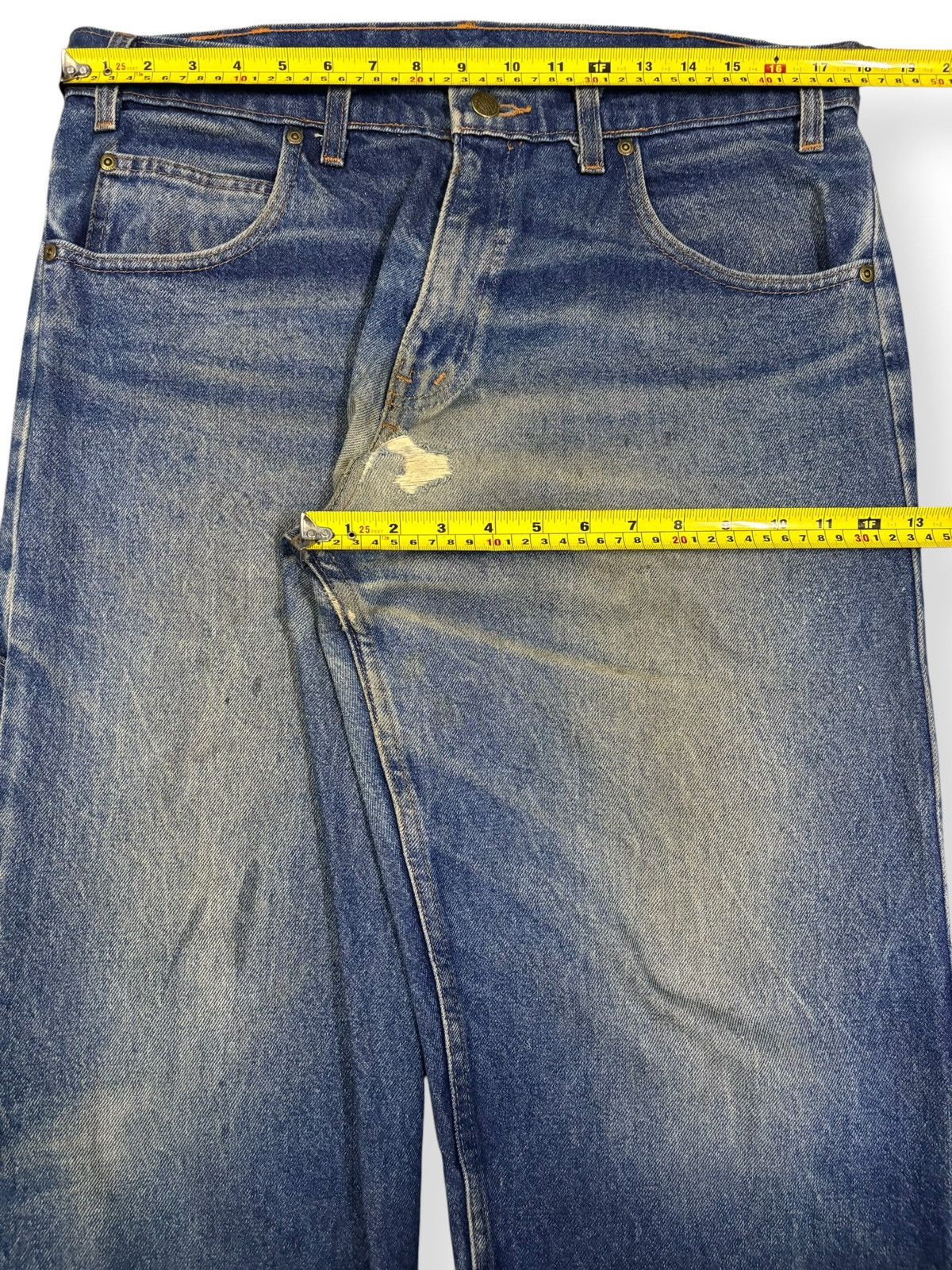 Other Y2K Prison Blues Dirt Mud Wash Loose Tapered Carpenter Jeans Size US 36 / EU 52 - 13 Thumbnail