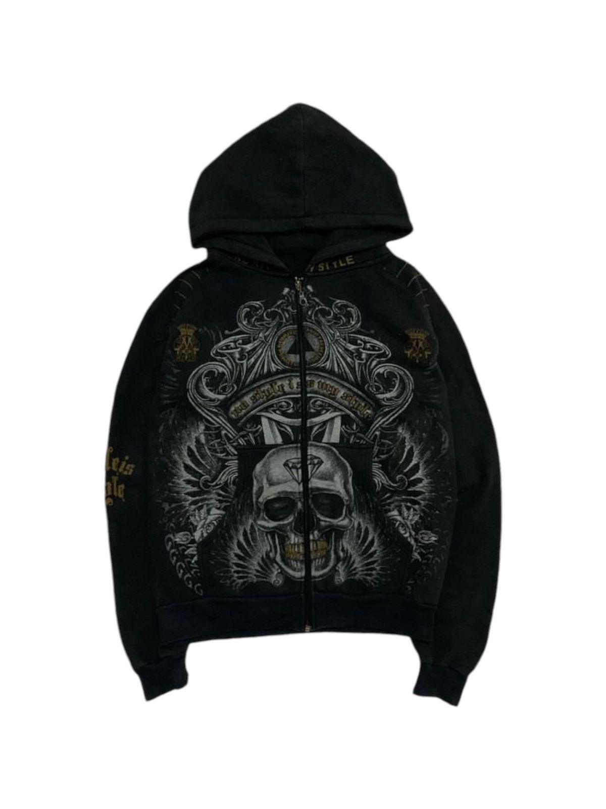 20471120 × Affliction × Beauty Beast Minute Mirth Skulls Grunge Affliction Style Size US M / EU 48-50 / 2 - 1 Thumbnail