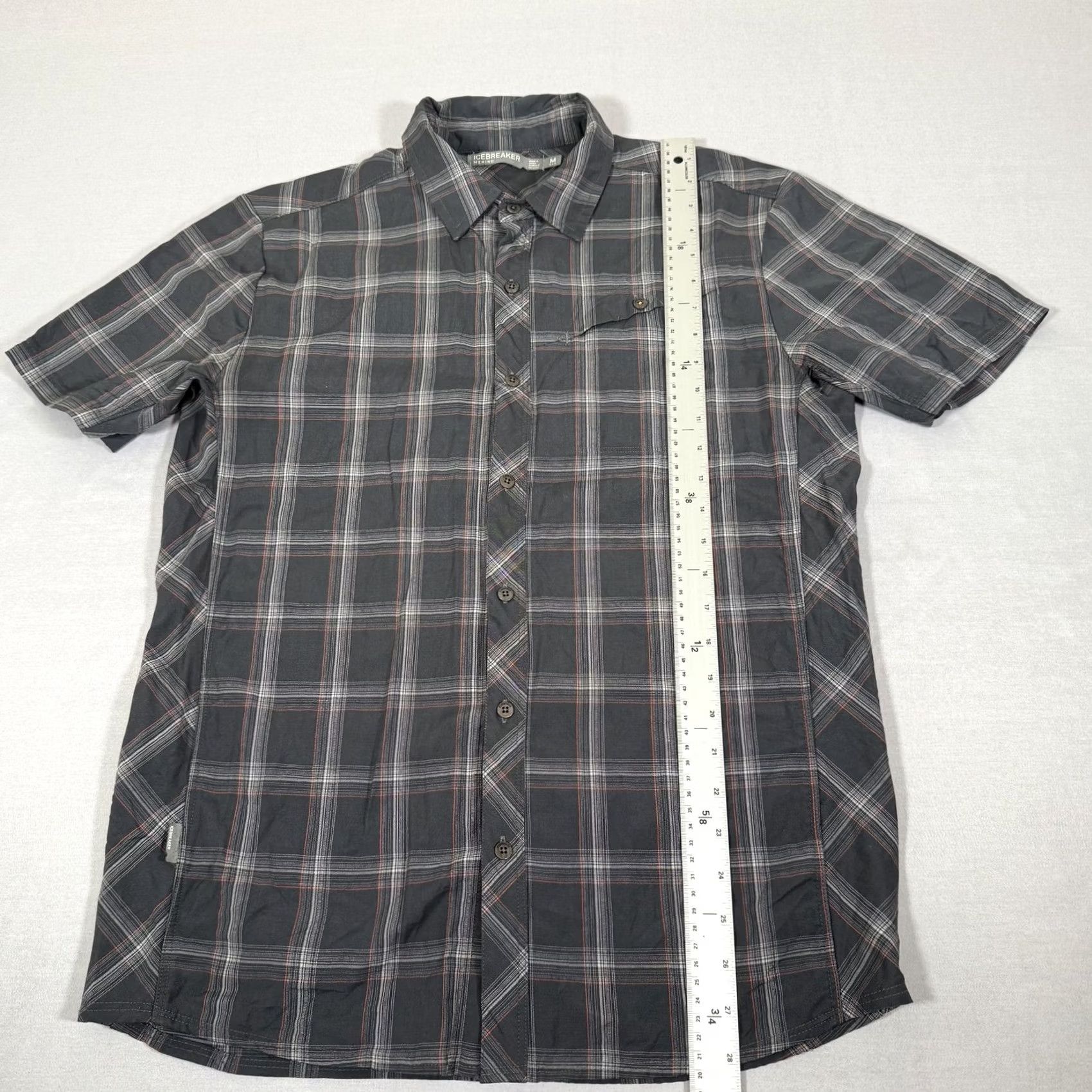 Icebreaker Icebreaker Shirt Mens Medium Merino Wool Plaid Button-Up Gray Short Sleeve Outdoor Casual Travel Concert Mens Size US M / EU 48-50 / 2 - 5 Thumbnail