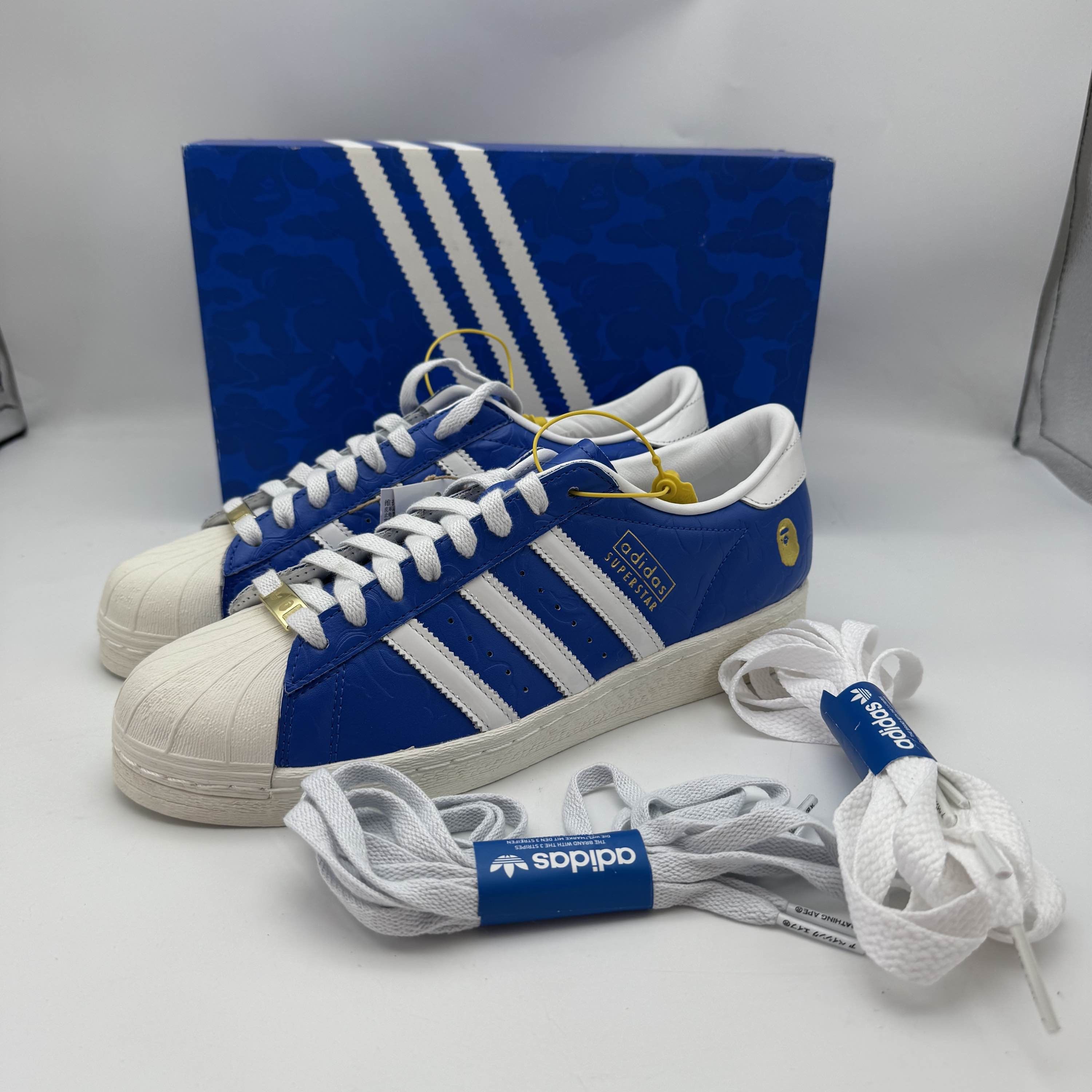 Adidas × Bape A BATHING APE x adidas Superstar Blue Size 9 Size US 9 / EU 42 - 1 Thumbnail