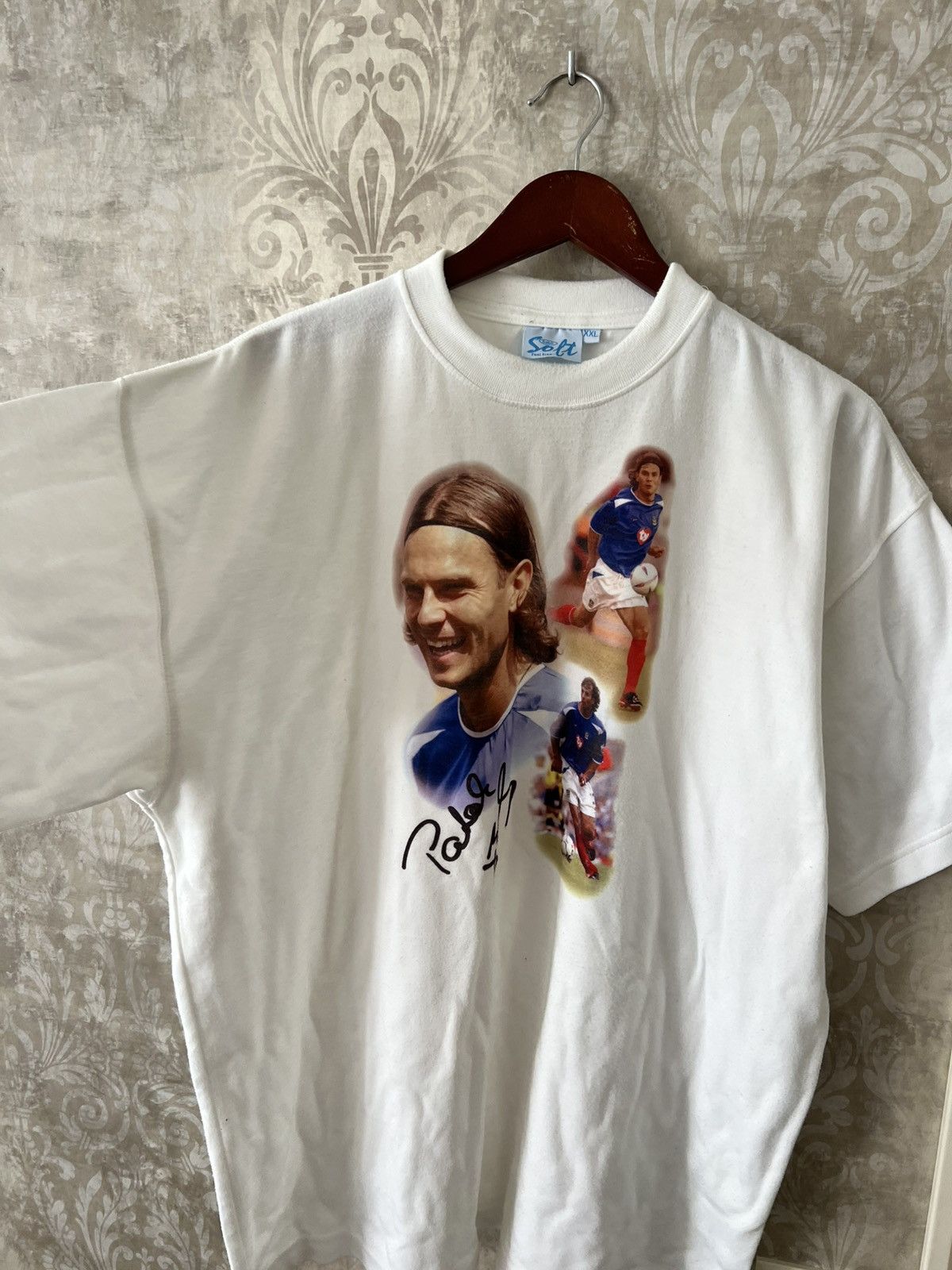 Vintage Vintage 90s Football Soccer Tee Retro Player Print Size US XXL / EU 58 / 5 - 5 Thumbnail