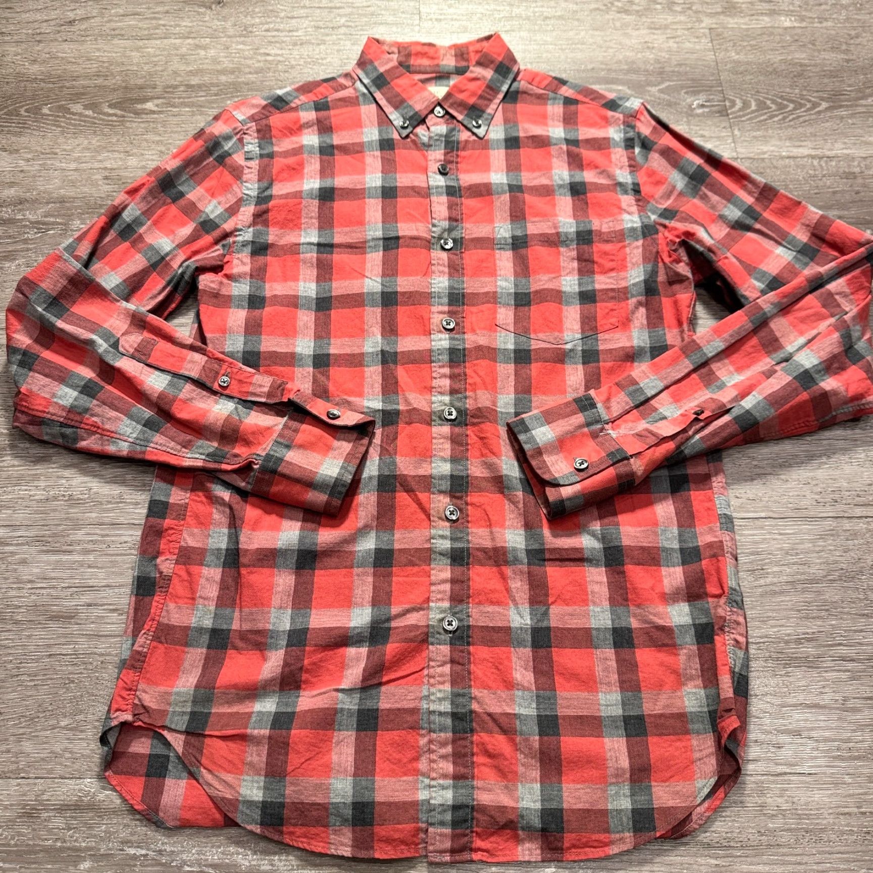 J.Crew J.CREW Shirt Mens XS Red Plaid 100% Cotton 2 Ply Long Sleeve Button Up Casual Size US XS / EU 42 / 0 - 3 Thumbnail
