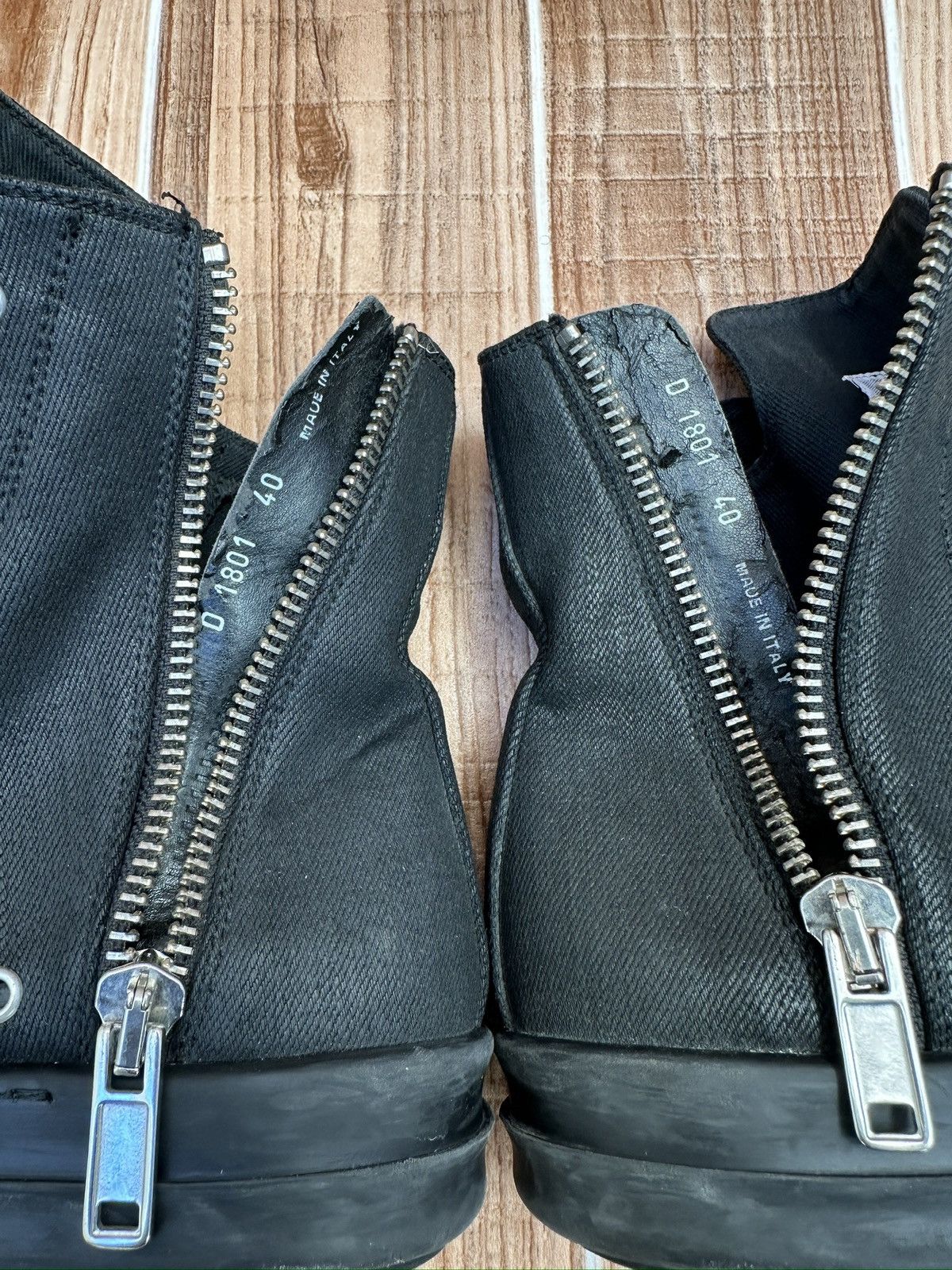 Rick Owens Rick Owens Drkshdw 2016 Black Waxed Canvas Vegan Ramones Size US 7.5 / EU 40-41 - 18 Thumbnail