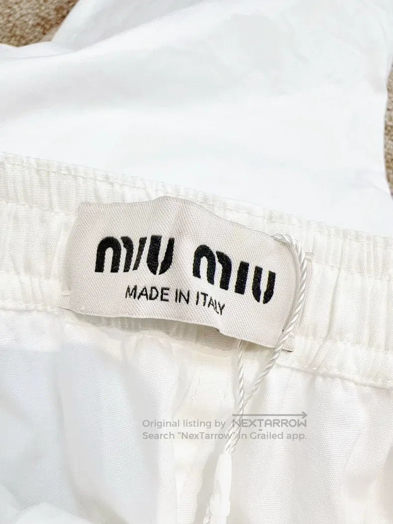 Miu Miu Miu Miu 36 White letter casual trousers Size 35" - 4 Thumbnail