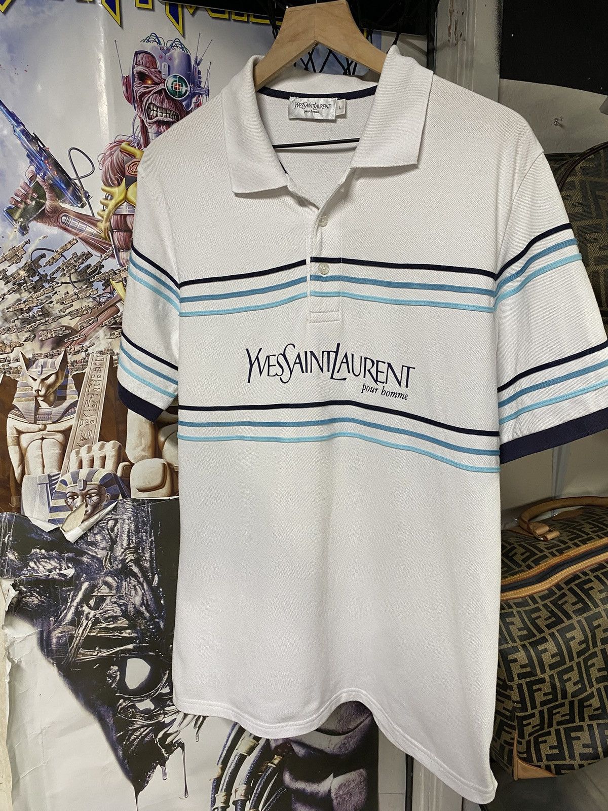 Yves Saint Laurent Ysl White Polo Men’s T-Shirt Yves Saint Laurent Size Large Size US L / EU 52-54 / 3 - 6 Thumbnail