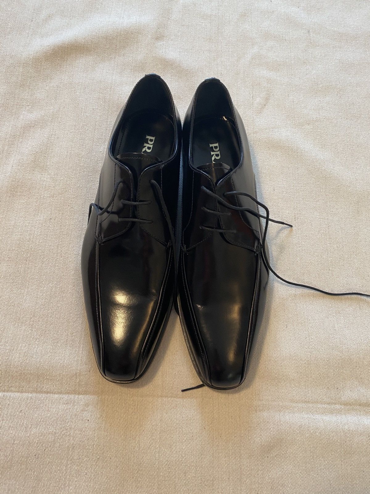 Prada Prada Black Leather Derby Size 10.5 NWT Size US 10.5 / EU 43-44 - 2 Thumbnail