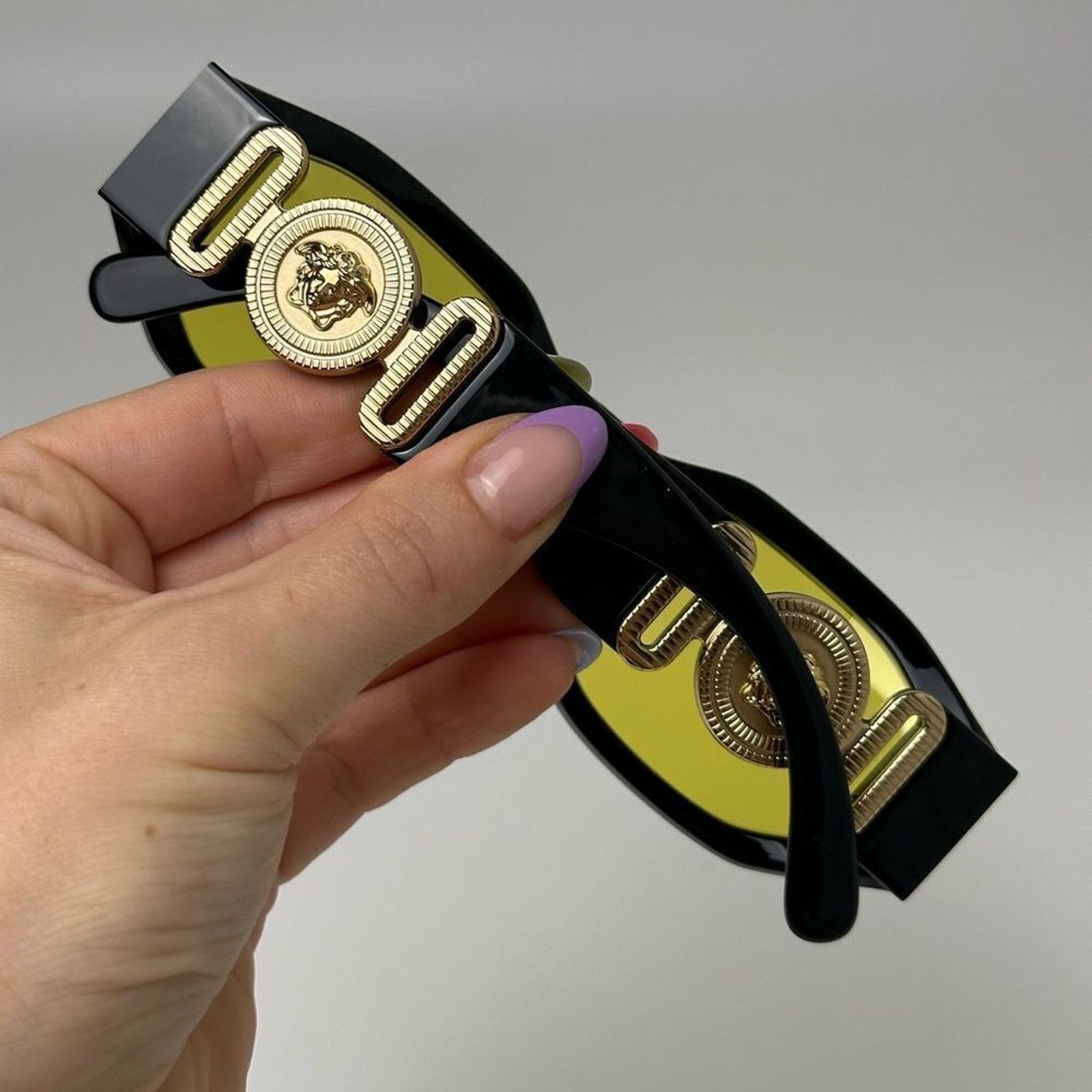 Versace NEW VERSACE VE4361 GB1/85 Black Yellow Unisex Sunglasses Size ONE SIZE - 9 Thumbnail