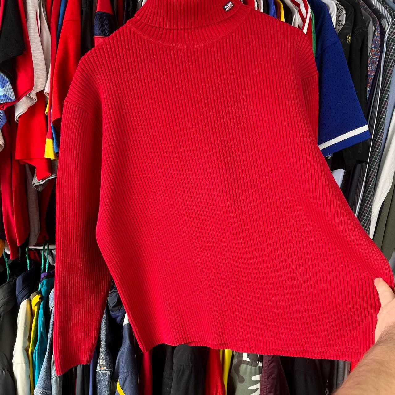 Polo Ralph Lauren 90s Polo Jeans Co Ralph Lauren Red Knit Turtleneck Sweater Size US XL / EU 56 / 4 - 6 Thumbnail