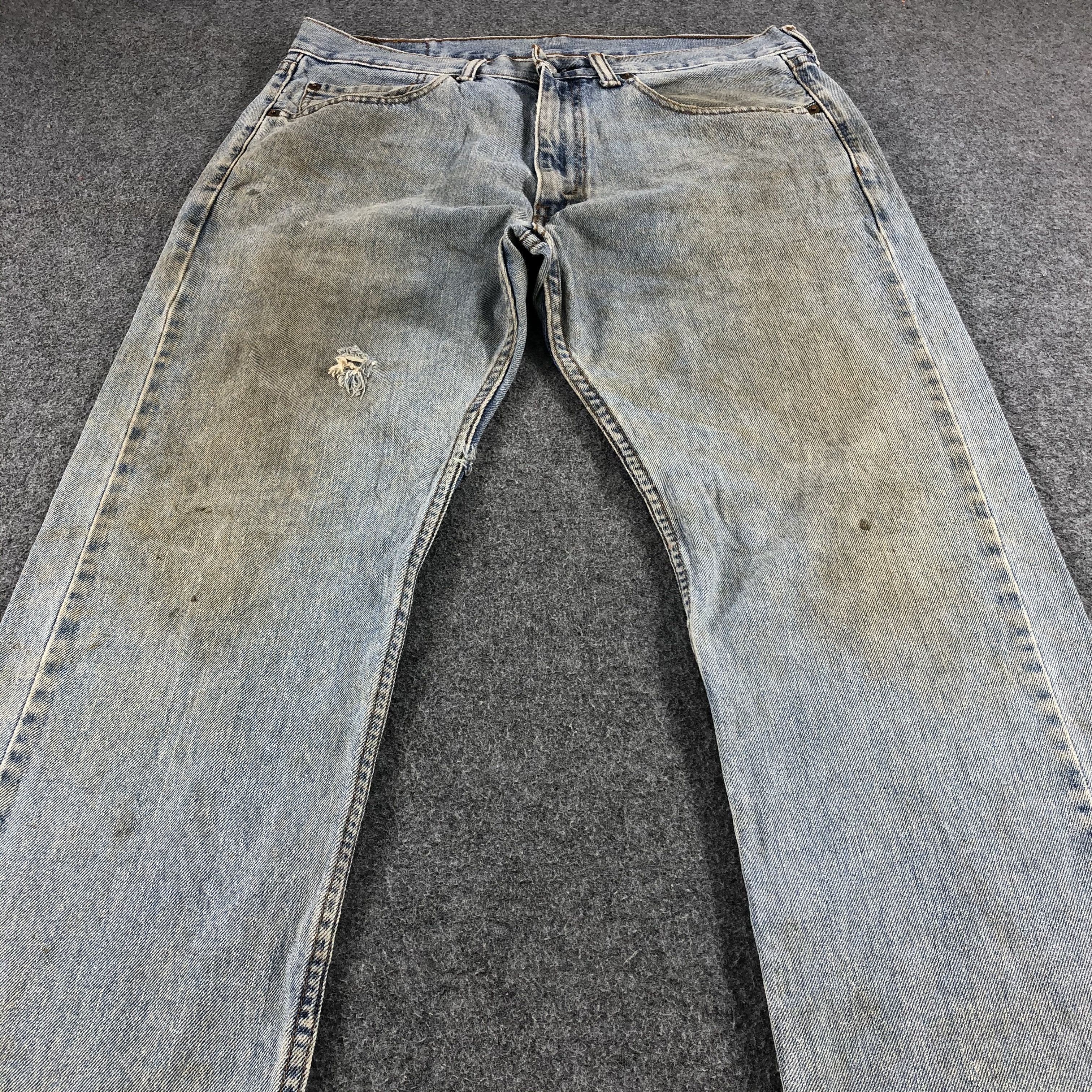 Levi's Vintage Levis 505 Light Wash Jeans- J1323 Size US 35 - 3 Thumbnail