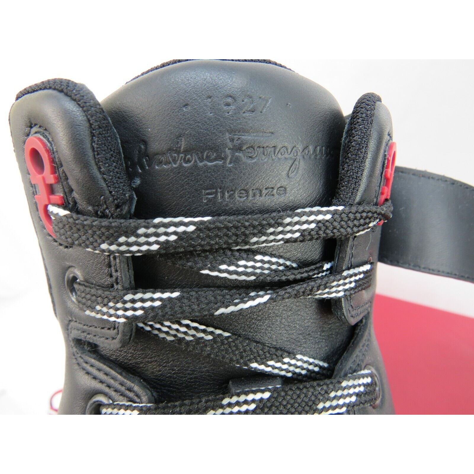 Salvatore Ferragamo COSMA HIGH BLACK LEATHER GANCINI MESH LACE SNEAKERS 11.5 M Size US 11.5 / EU 44-45 - 7 Thumbnail