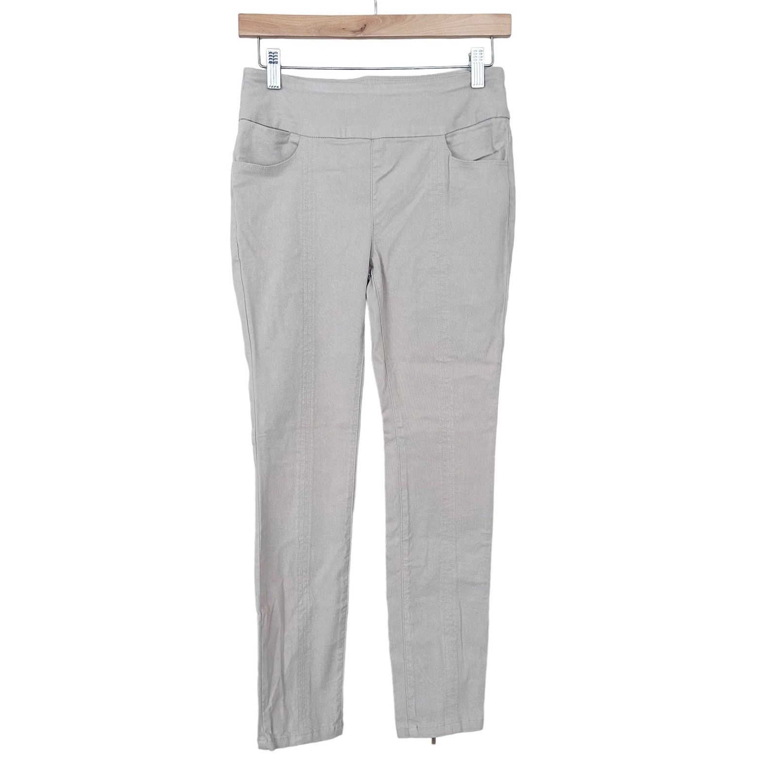 Other Soft Surroundings Tan Pull On Pants Zipper Detail Sz PXS Size 26" / US 2 / IT 38 - 6 Thumbnail