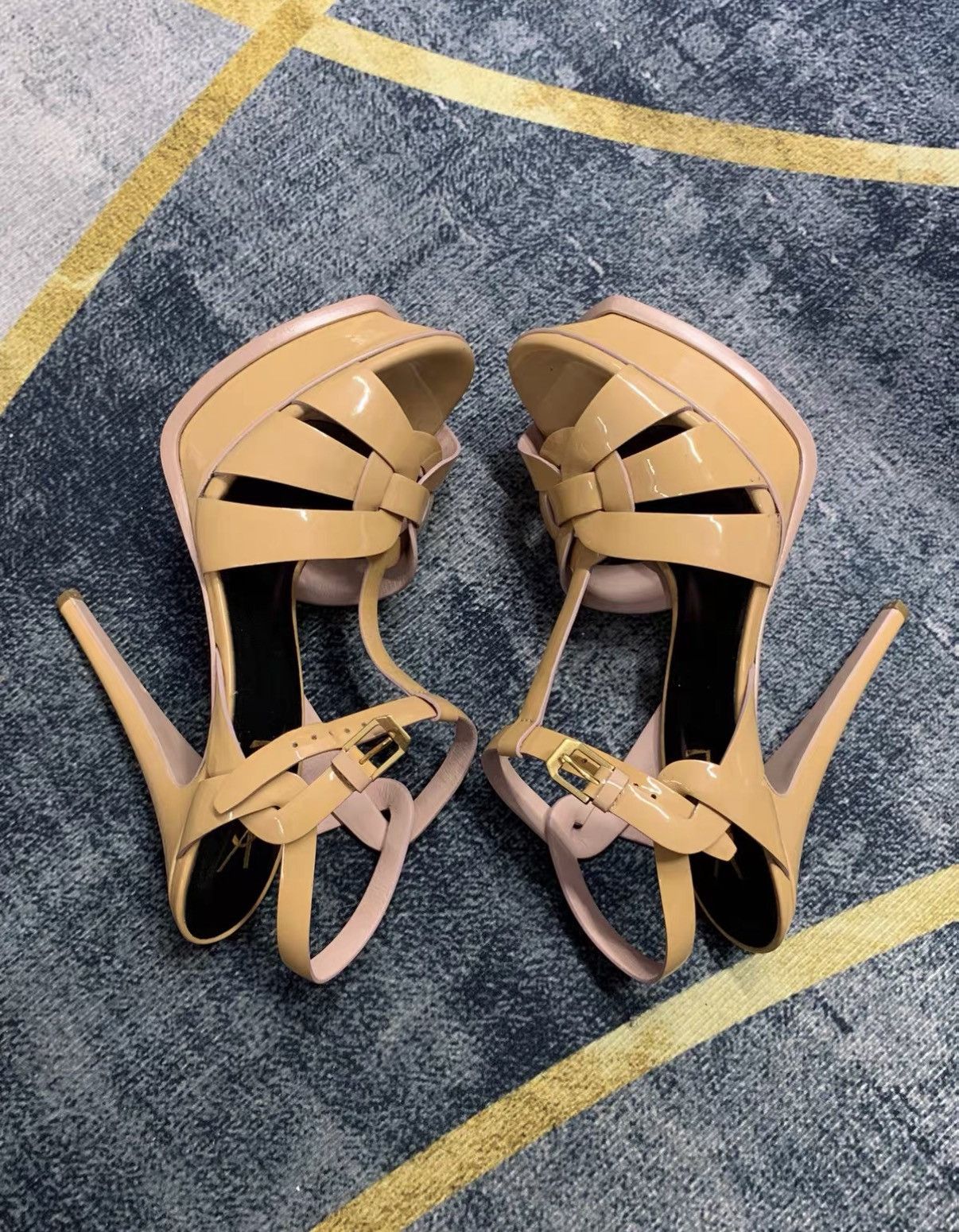 Yves Saint Laurent YSL Leather One-Strap High Heel Sandals J42 Size US 8 / IT 38 - 4 Thumbnail