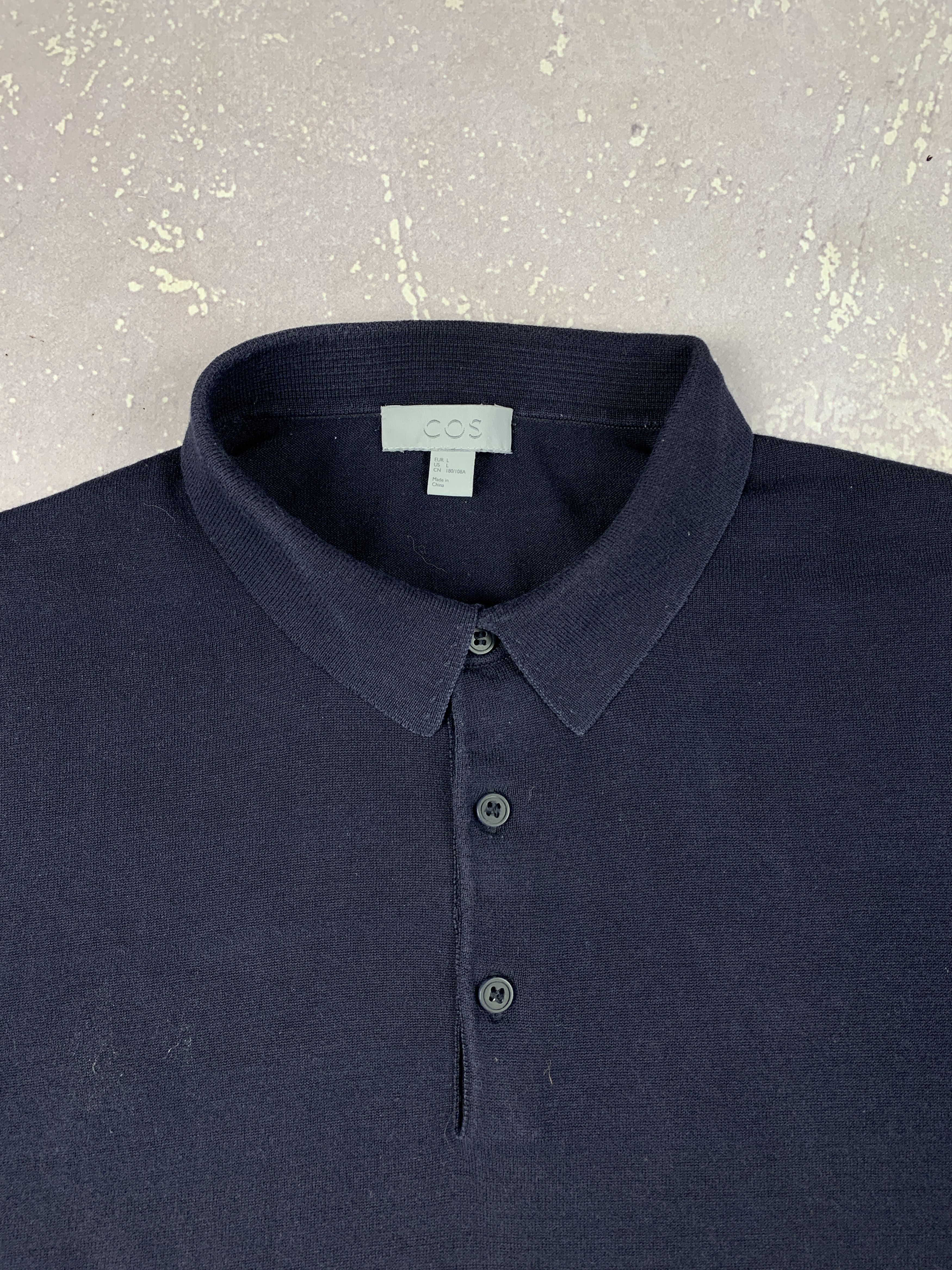 Cos COS Cotton Knit Short Sleeve Jumper Polo Shirt Size US L / EU 52-54 / 3 - 4 Thumbnail