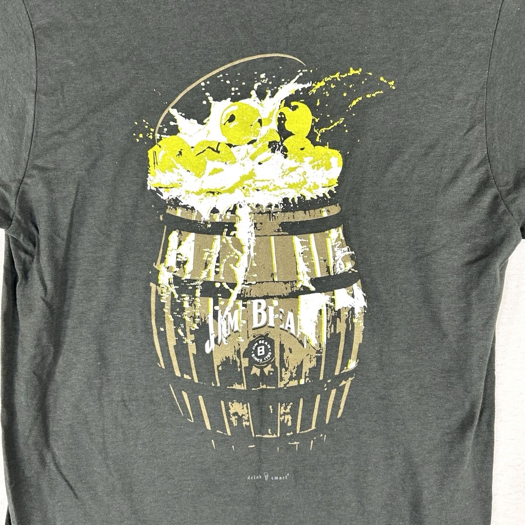 Apple Jim Beam Shirt Mens Small Gray Graphic Print Short Sleeve Crew Neck Logo Tee Top Size US S / EU 44-46 / 1 - 6 Thumbnail