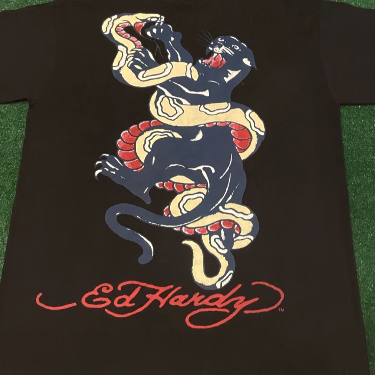 Ed Hardy VINTAGE Y2K Ed Hardy Tattoo New York Panther Cross Big Graphic VTG Shirt Men 2XL Black Kang? Size US XXL / EU 58 / 5 - 2 Thumbnail