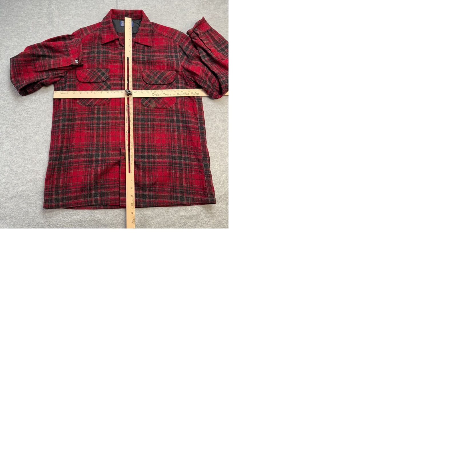 Pendleton VINTAGE Pendleton Board Shirt Mens Medium Red Plaid Wool Thread Collar USA Made Size US M / EU 48-50 / 2 - 9 Thumbnail