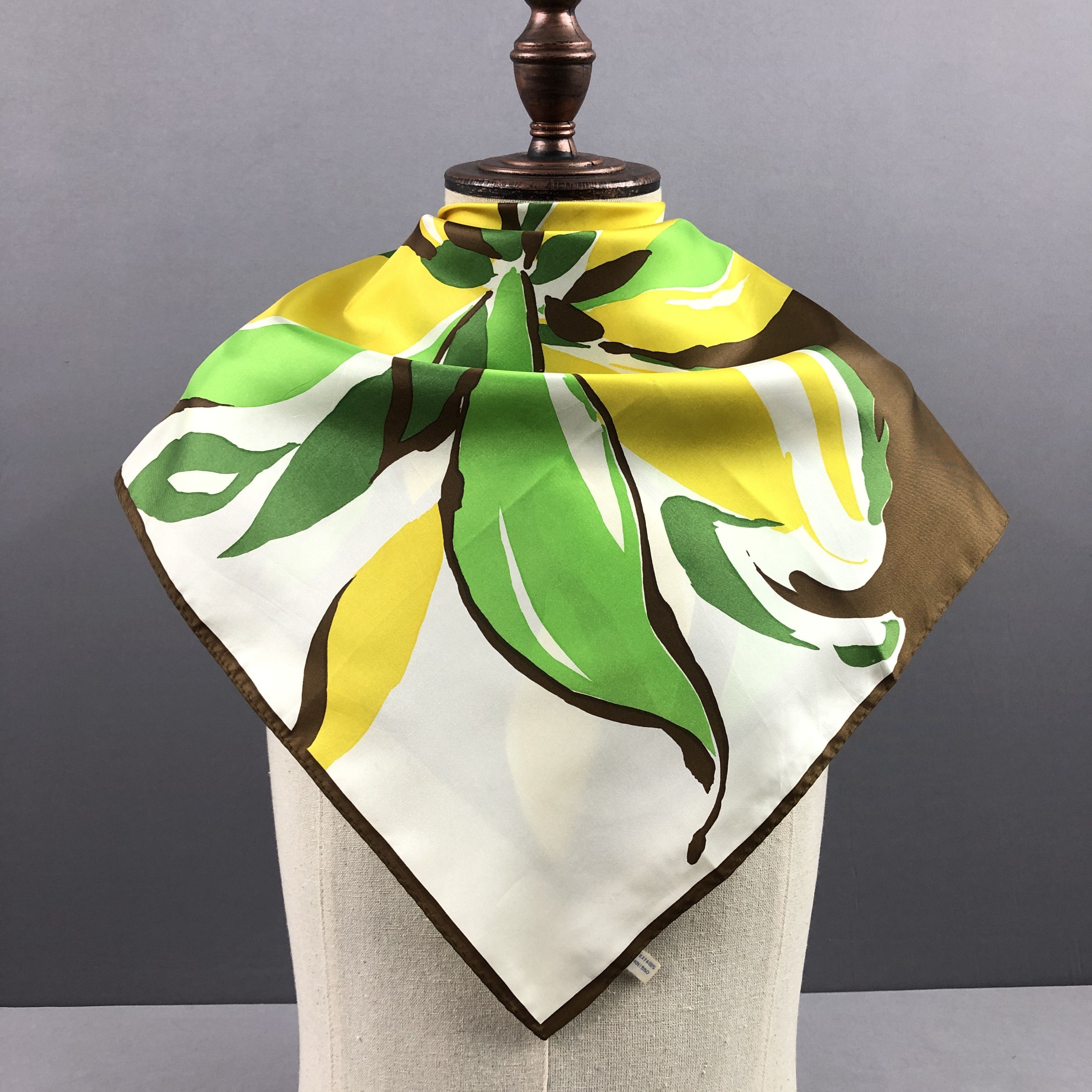 Japanese Brand Vintage 90s Floral SILK Scarf Twill Stole Wraps Scarves Size ONE SIZE - 2 Thumbnail