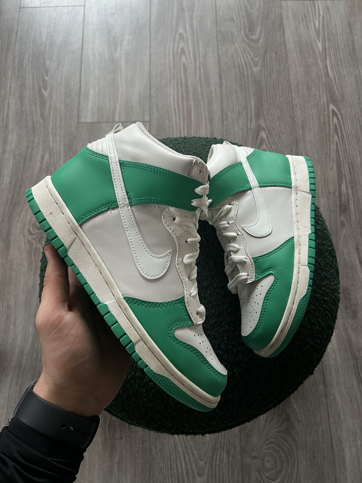 Designer × Nike ‼️Nike Dunk High Phantom Stadium GS Green Sneakers ‼️ Size US 6 / EU 39 - 10 Thumbnail
