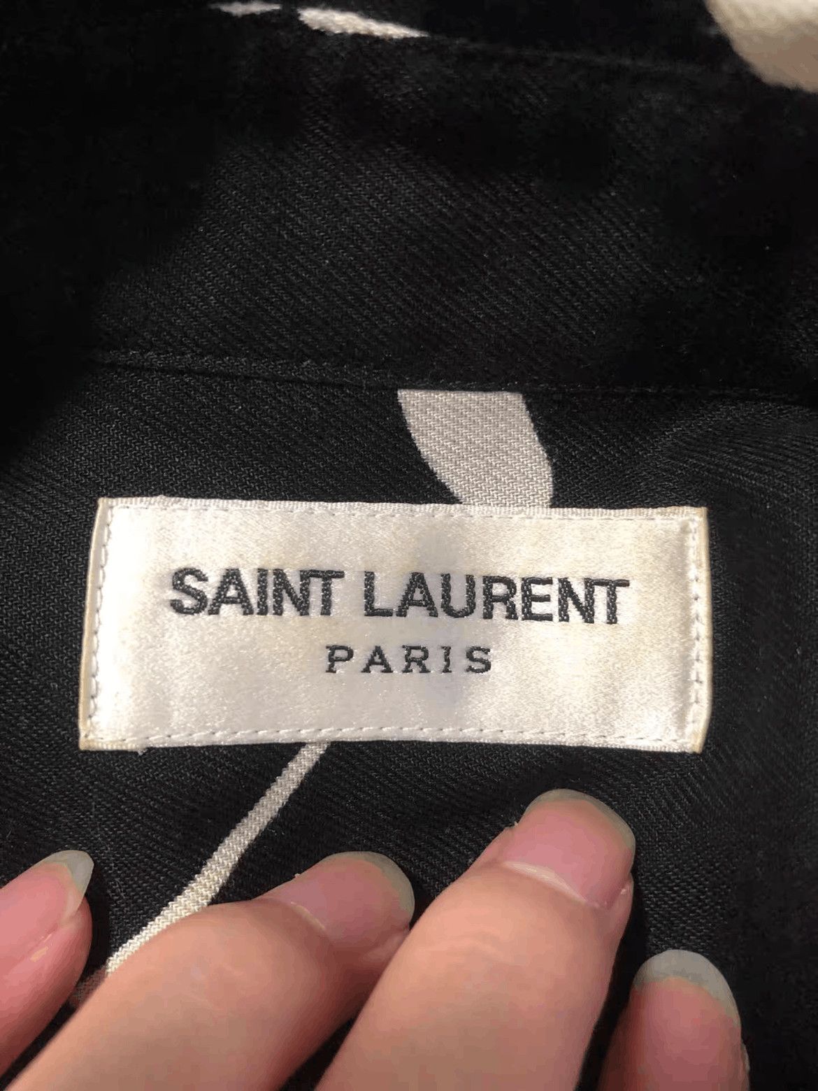 Saint Laurent Paris Sz 38 Saint Laurent Paris by Hedi 16AW Musical Letter Shirt Size US M / EU 48-50 / 2 - 6 Thumbnail