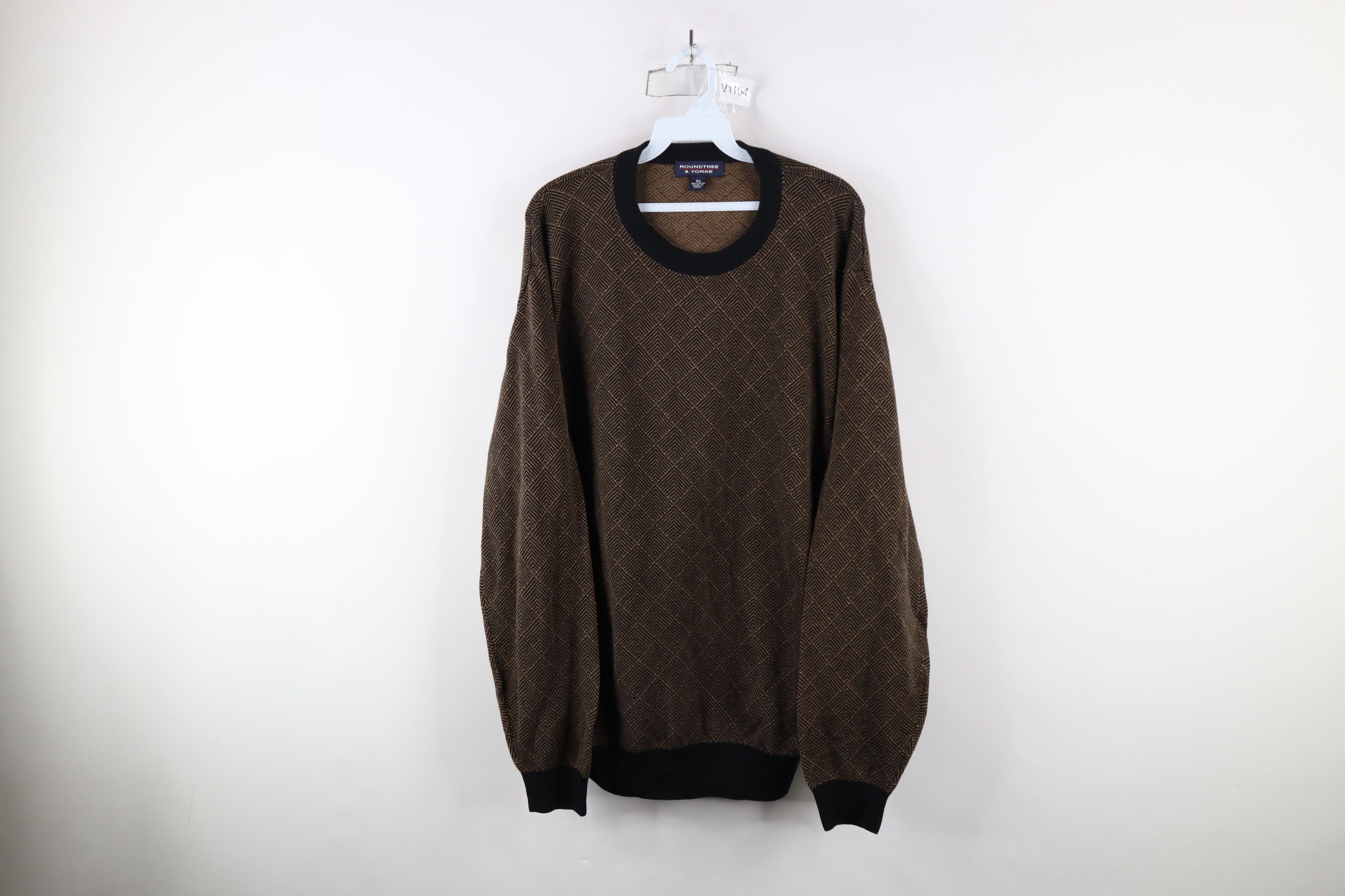 Vintage Vintage 90s Streetwear Cotton Knit Crewneck Sweater Brown Size US XL / EU 56 / 4 - 1 Thumbnail