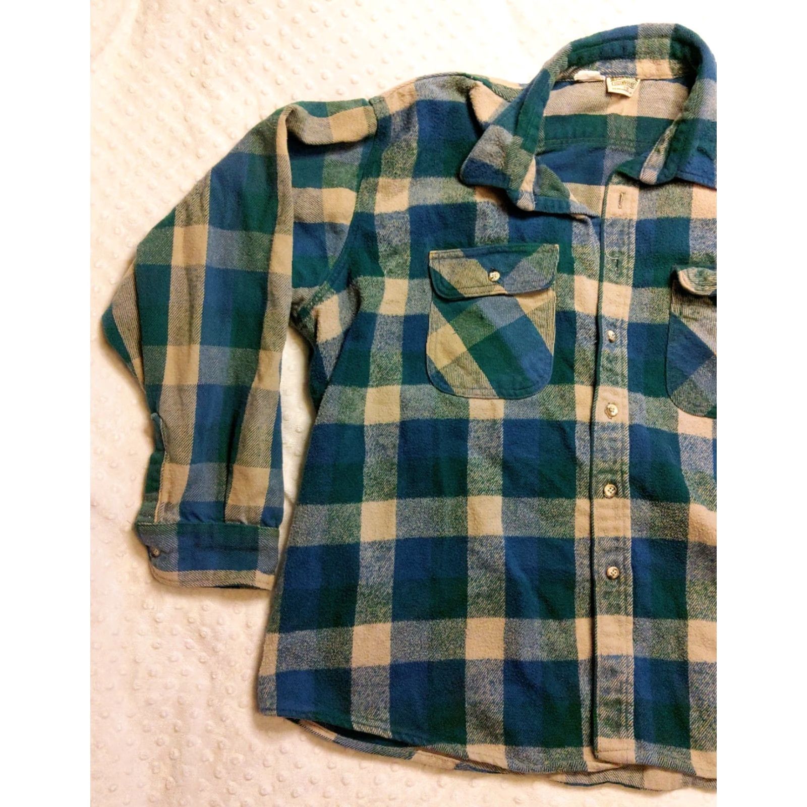 Vintage VINTAGE Five Brothers Jacket Mens 3XL Blue Green Plaid Heavy Flannel Workwear USA Made Jacket Size US XXL / EU 58 / 5 - 3 Thumbnail