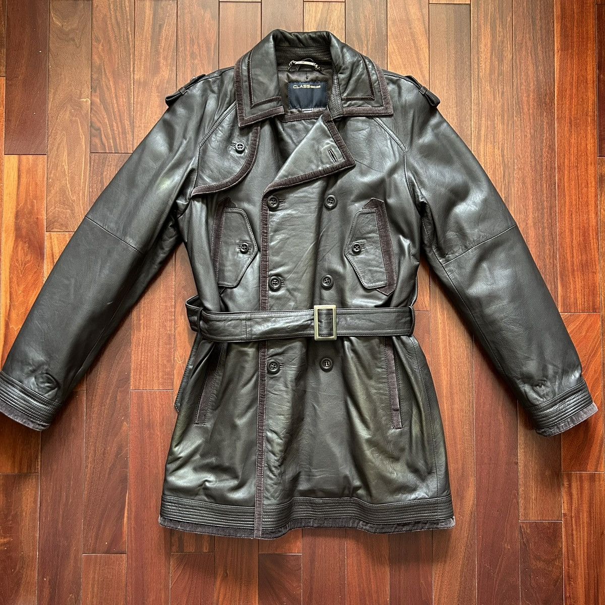 Roberto Cavalli Genuine Leather Trench Coat