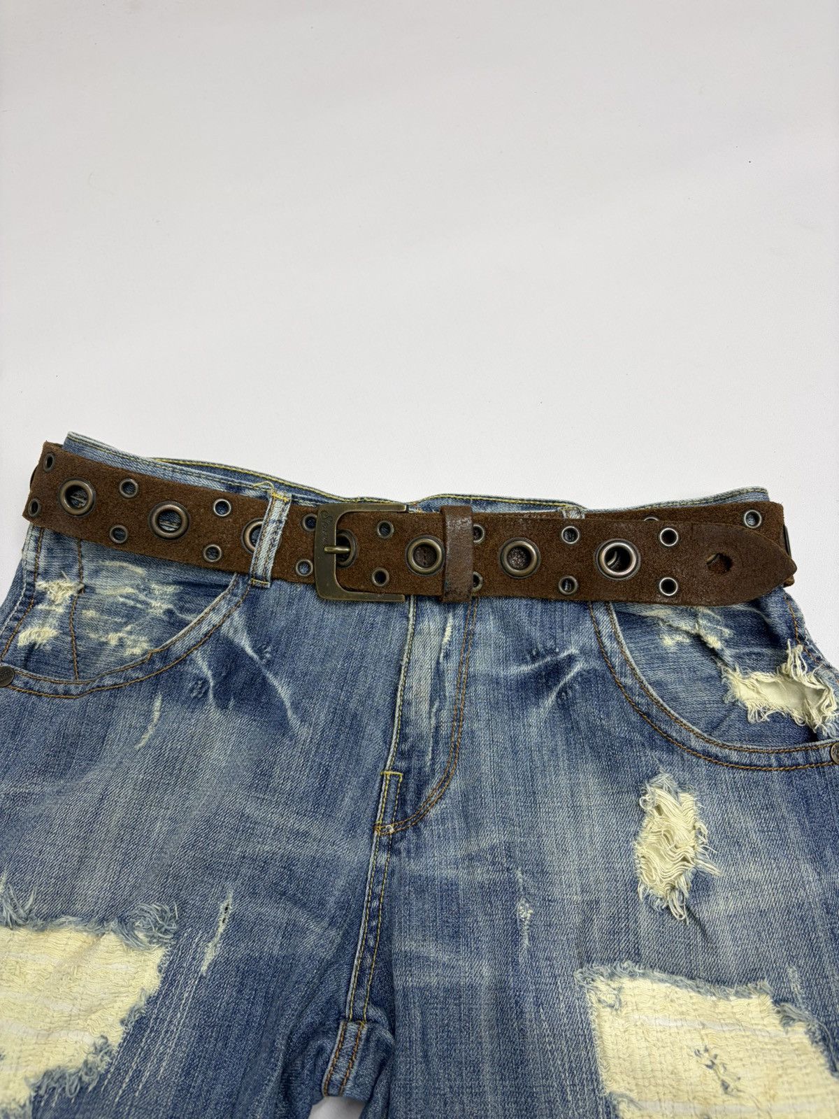 Hysteric Glamour Vintage Y2K Rhinestones Like Number Nine Punk Leather Belt Size 34 - 2 Thumbnail