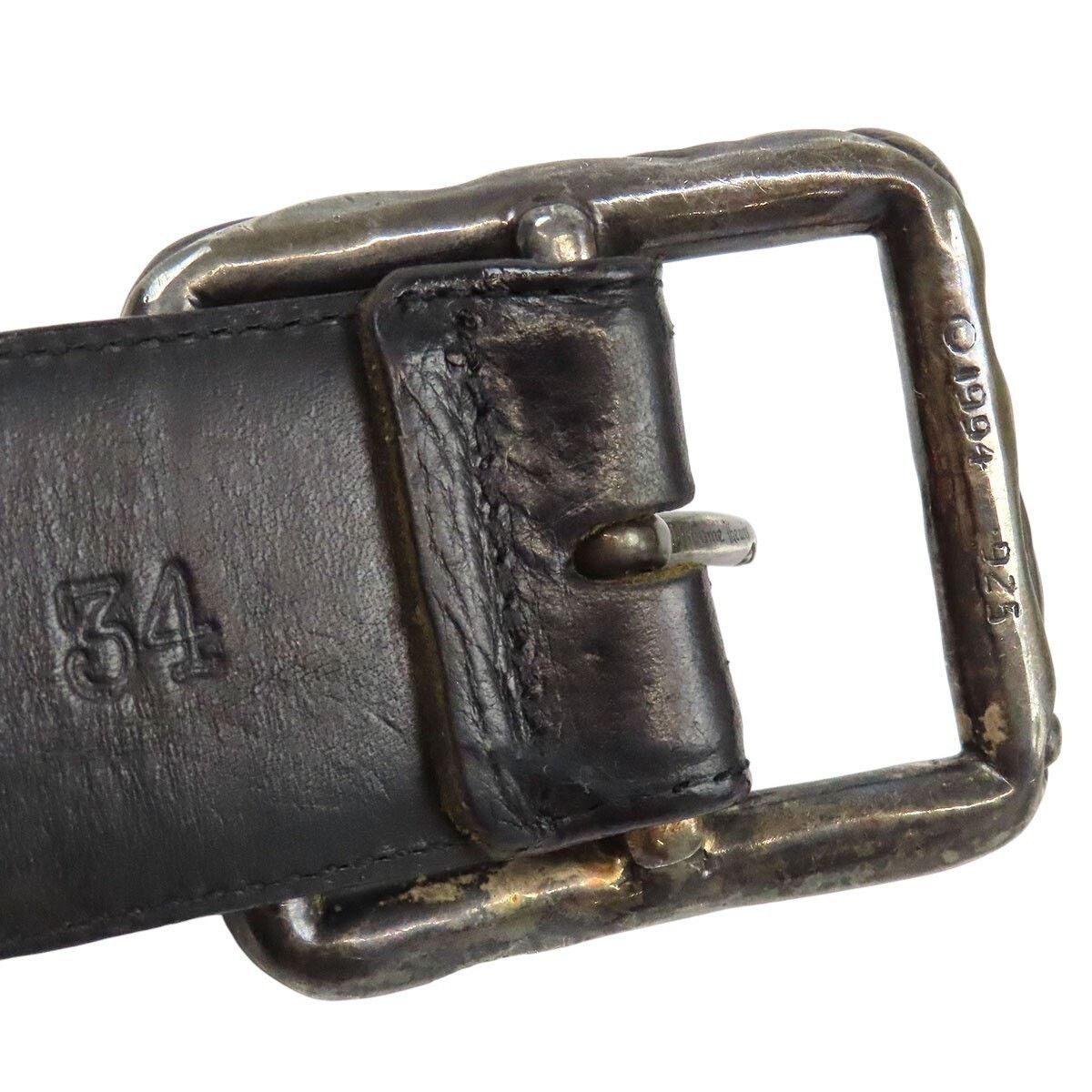Chrome Hearts CHROME HEARTS Rectangle Scroll Belt Black Leather Size ONE SIZE - 3 Thumbnail
