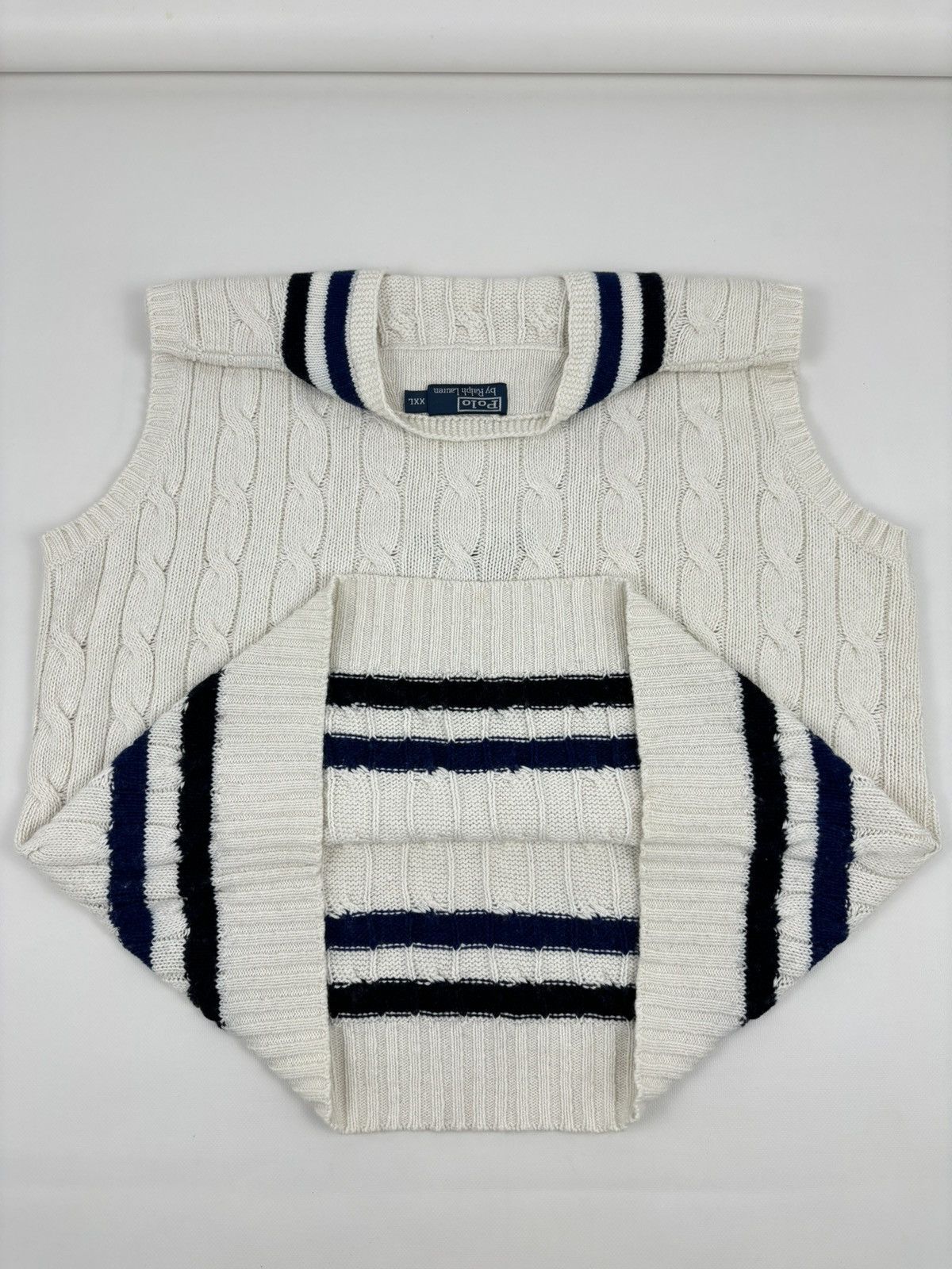 Polo Ralph Lauren 1922-1923 POLO Cashmere Cable-Knit Vest Tenis Gilet Jumper Size US XL / EU 56 / 4 - 17 Thumbnail