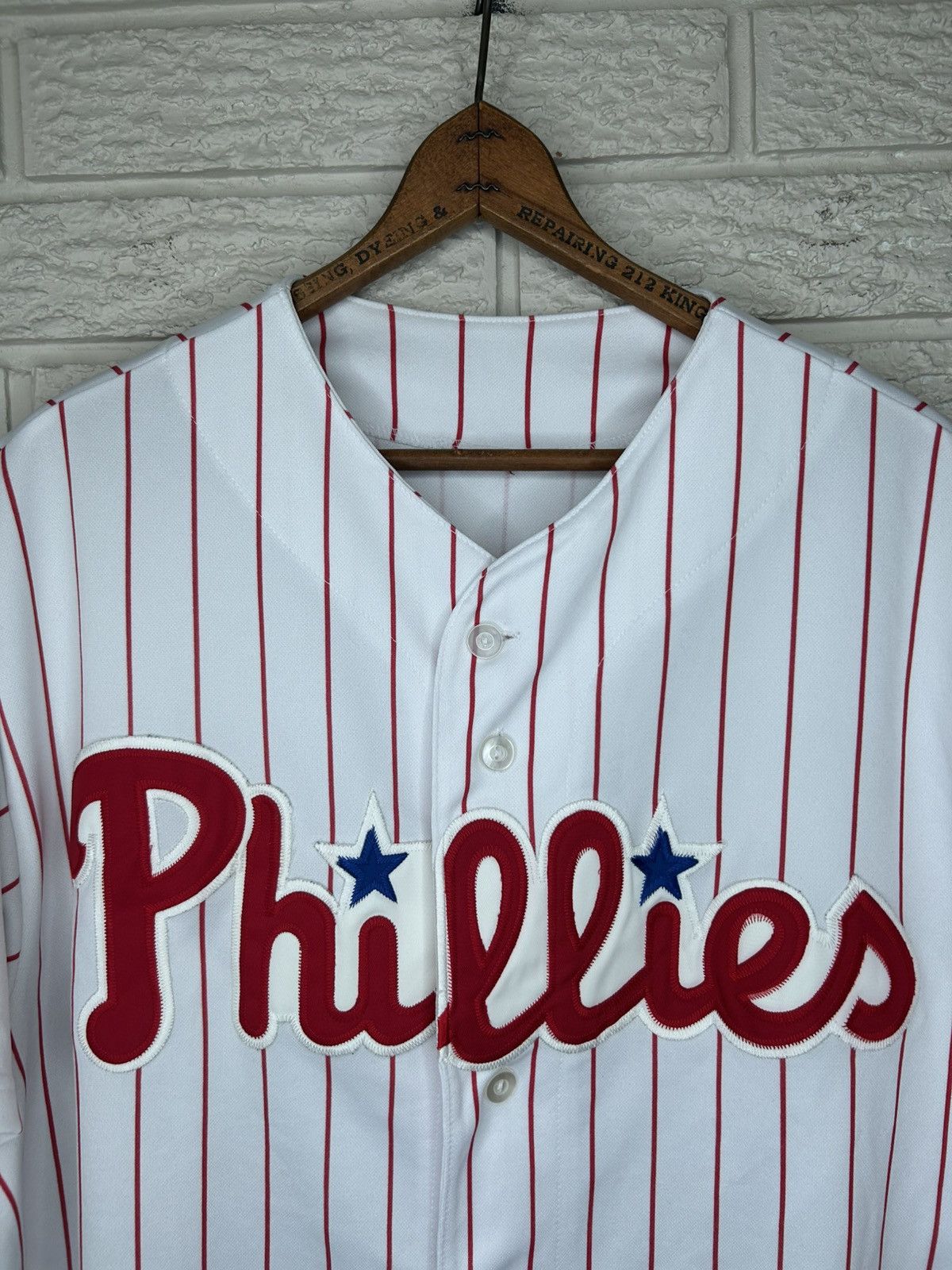 Majestic Vintage Majestic Philadelphia Phillies Pinstripe Jersey Rare Size US XL / EU 56 / 4 - 5 Thumbnail