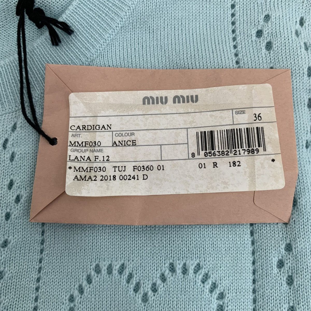 Miu Miu Miu Miu Light Blue Hollow Out Wool Knit Cardigan K26WX Size S / US 4 / IT 40 - 6 Thumbnail