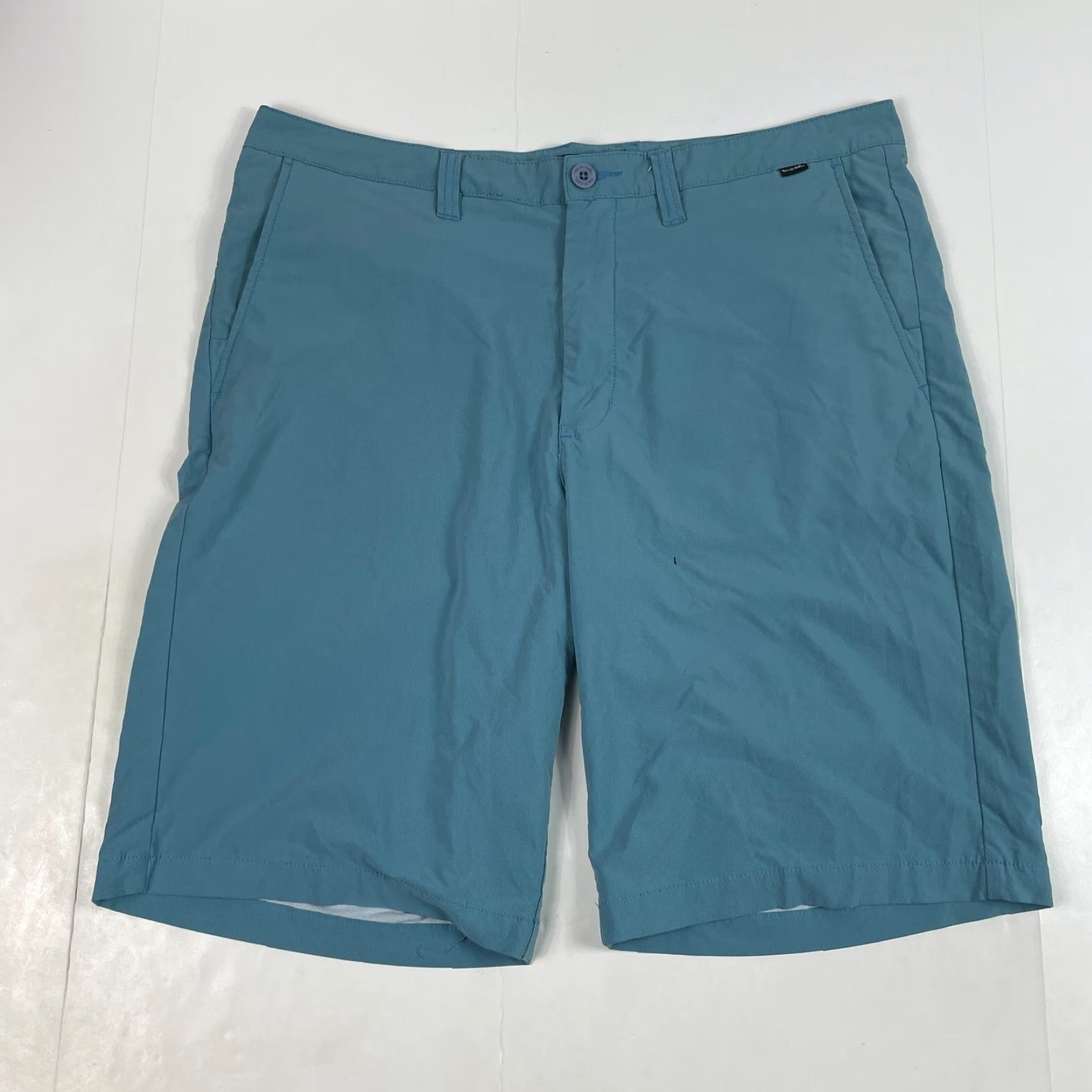 TravisMathew Travis Mathew Shorts Mens 38 x 11 Blue Golfer Chino Flat Front Golfing Outdoors Size US 38 / EU 54 - 2 Thumbnail