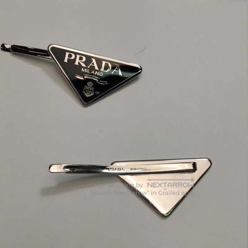 Prada Prada Logo Hair Clip with Triangle Design. Size ONE SIZE - 4 Thumbnail