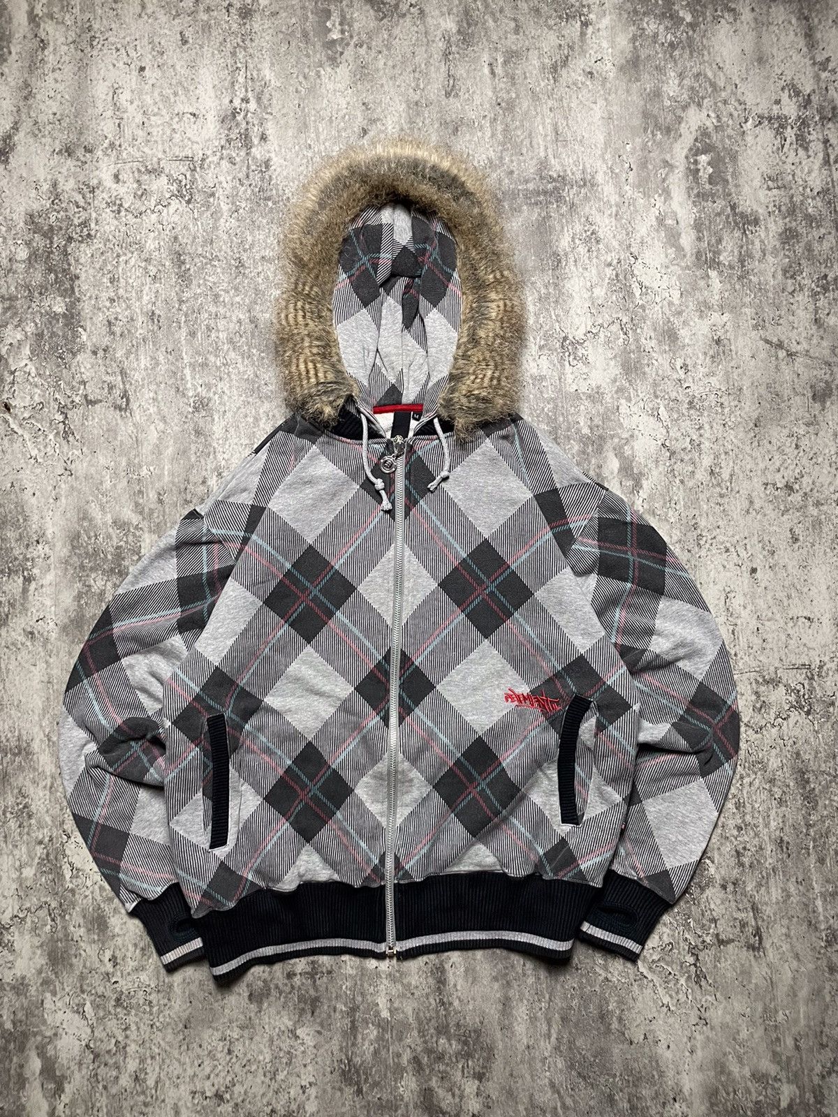 Hysteric Glamour Y2K Element Plaid Fur Hoodie Zipper Size US M / EU 48-50 / 2 - 1 Thumbnail