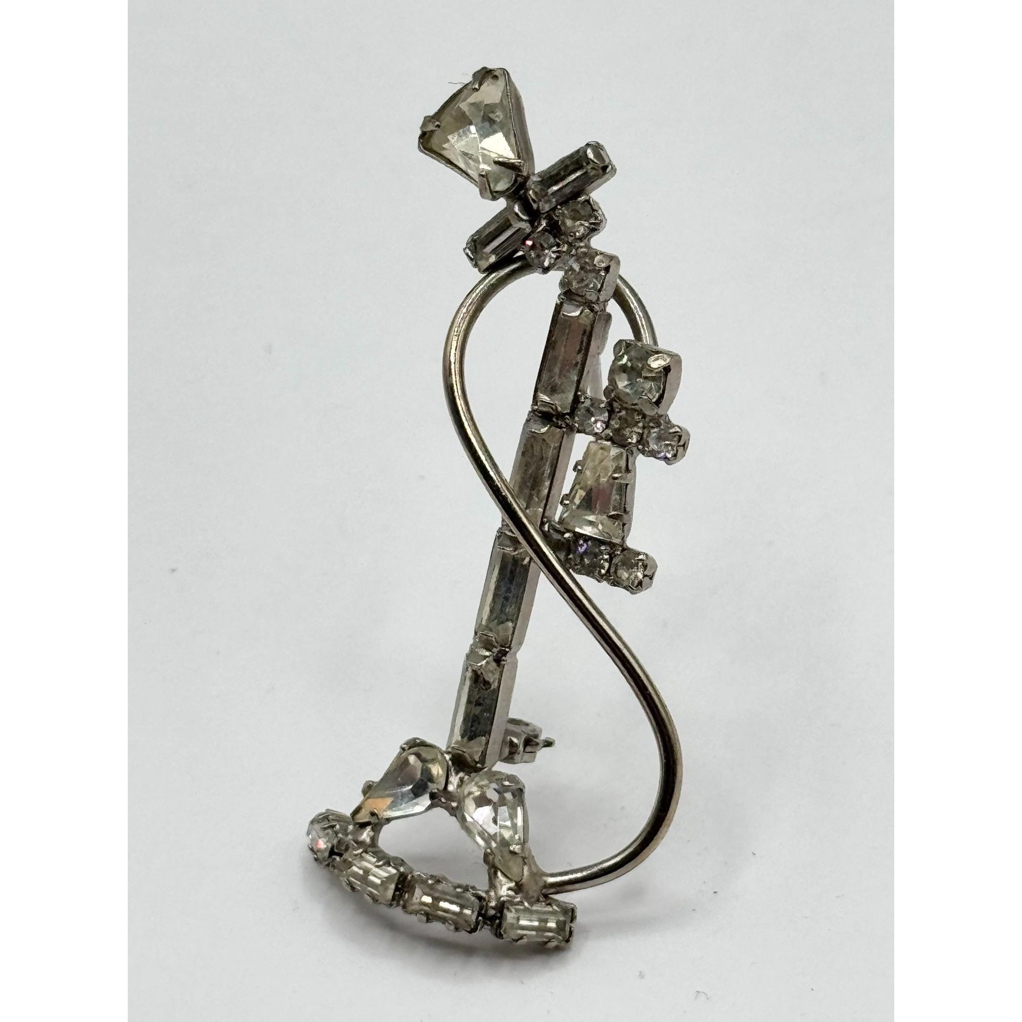 Vintage Vintage glass rhinestone rotary telephone phone brooch pin Size ONE SIZE - 4 Thumbnail