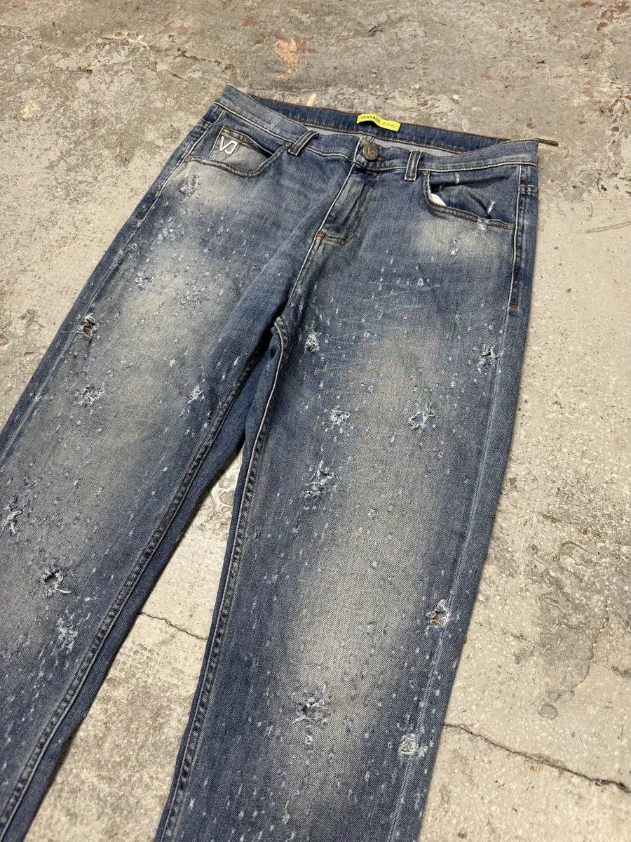 Versace Versace Blue Ripped Denim Jeans Size US 31 - 6 Thumbnail