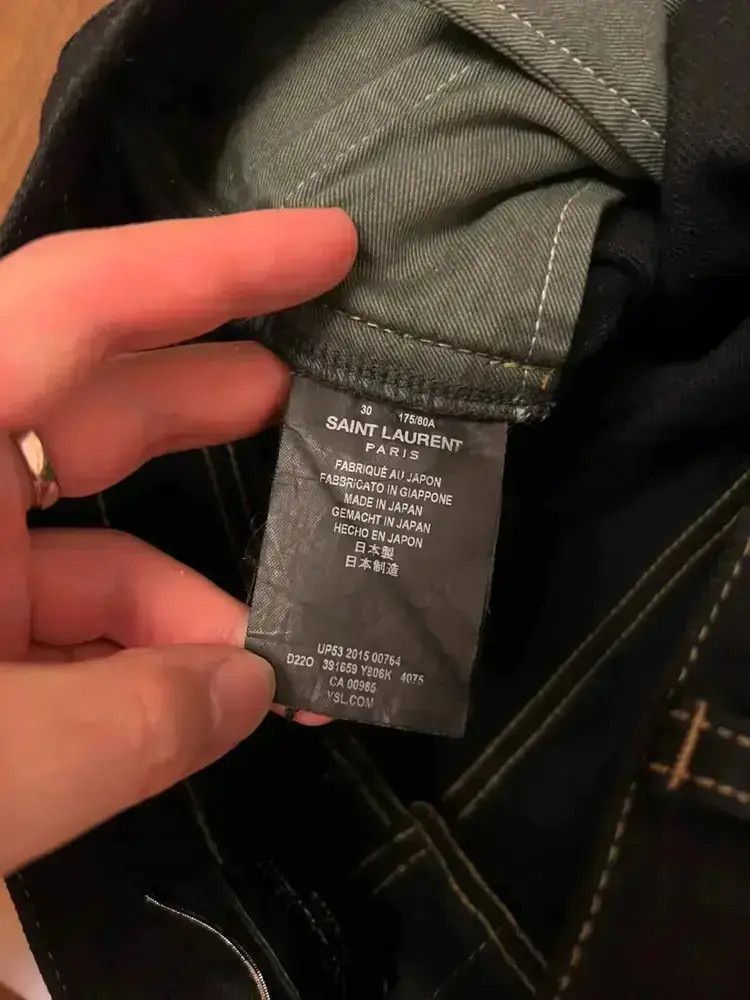 Saint Laurent Paris Saint Laurent Paris 16SS Yellow Line Distressed Denim Size US 30 / EU 46 - 5 Thumbnail