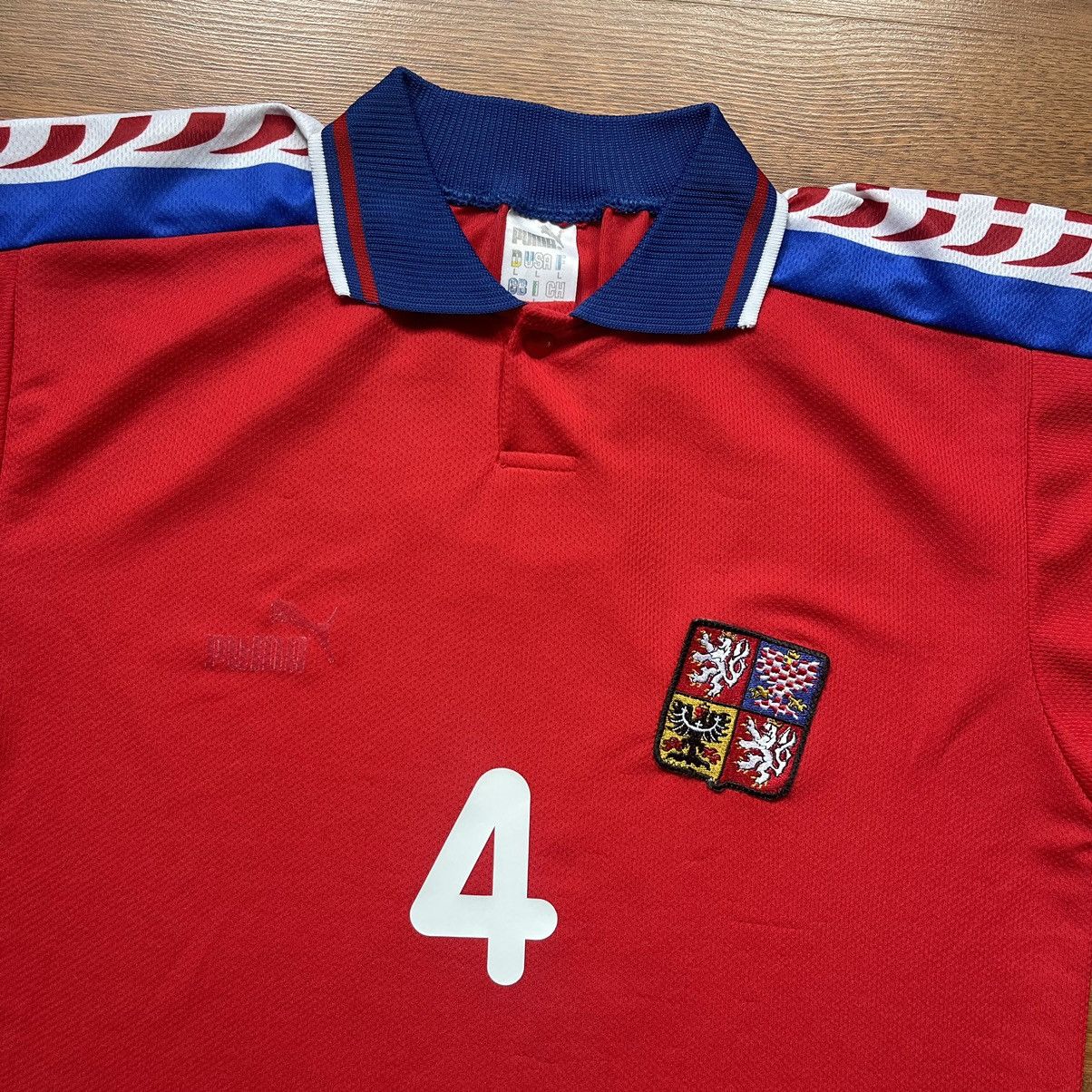 Puma × Vintage CZECH REPUBLIC PUMA 1996 EURO FOOTBALL HOME JERSEY #4 NEDVED Size US L / EU 52-54 / 3 - 3 Thumbnail