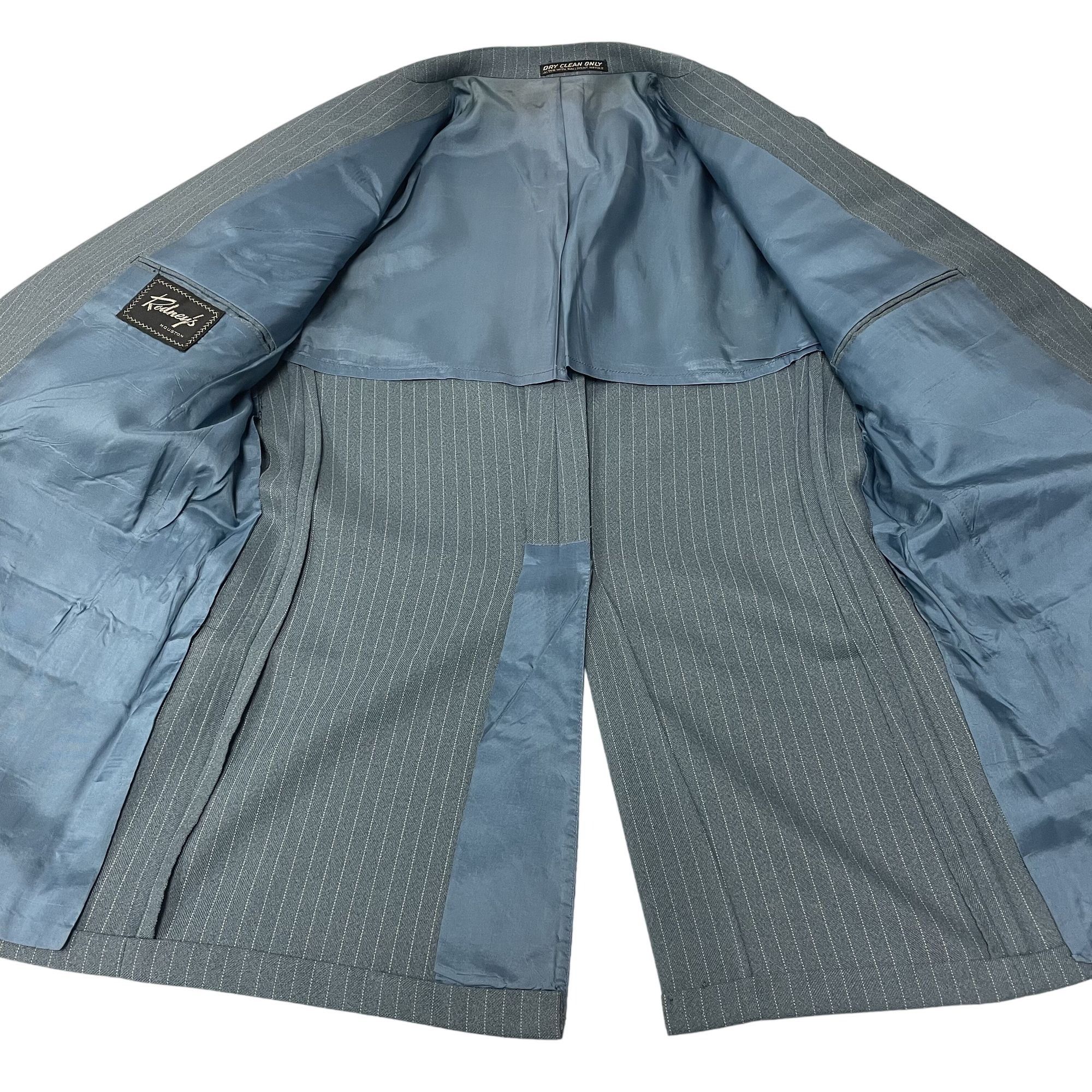 Other Vtg Rodneys Blue MOD Sport Coat CHALK STRIPE Disco Jacket Size 42R - 8 Thumbnail