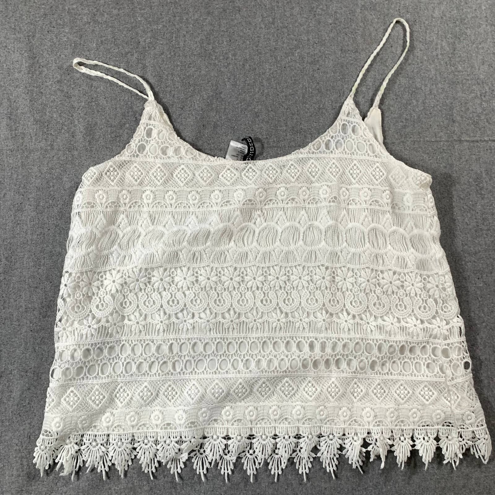 H&M H&M Lace Tank Women Small White Color Casual Summer Size S / US 4 / IT 40 - 2 Thumbnail