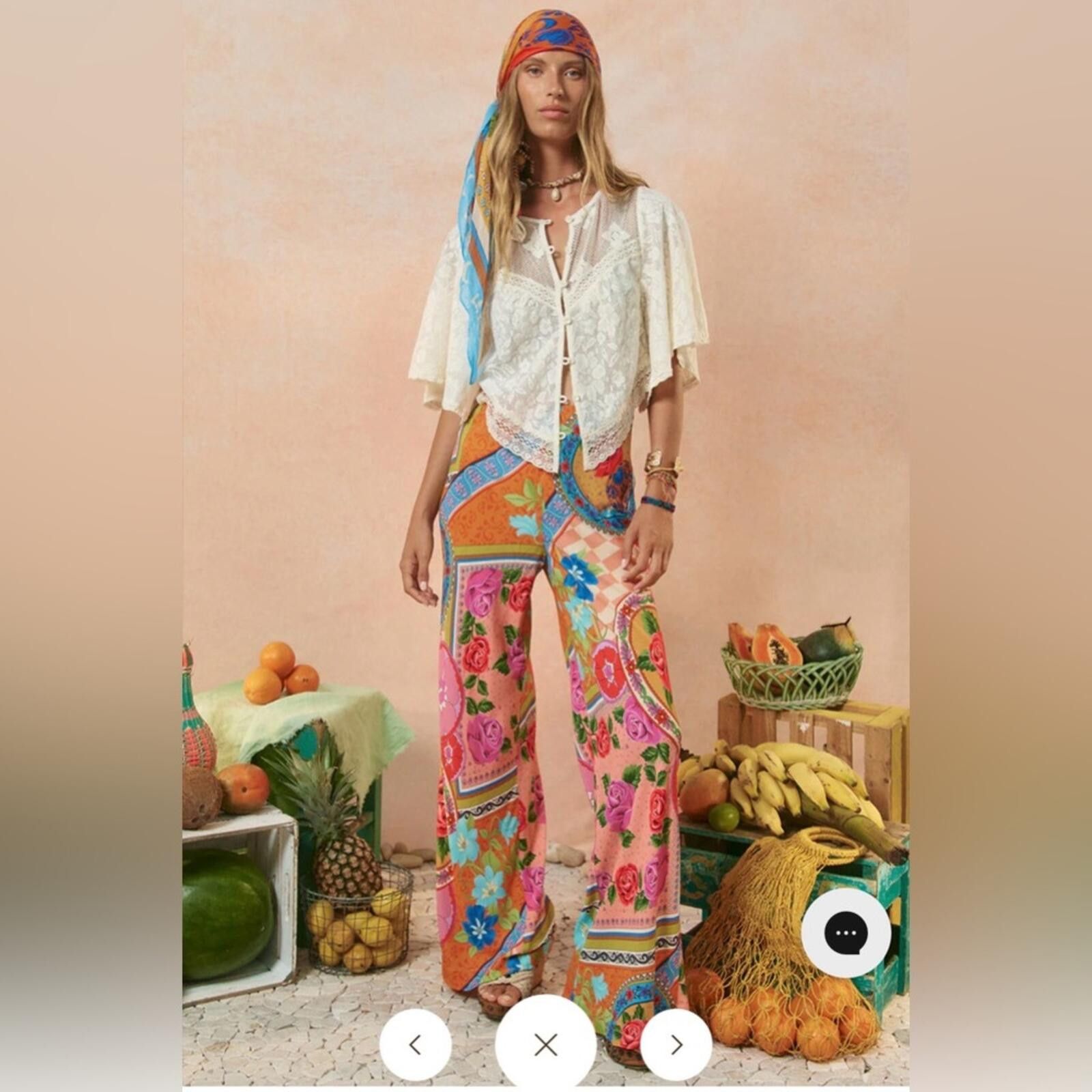 Stella McCartney NWT Spell Aphrodite Bias Pant Floral Boho Straight Leg M Size 32" / US 10 / IT 46 - 1 Thumbnail