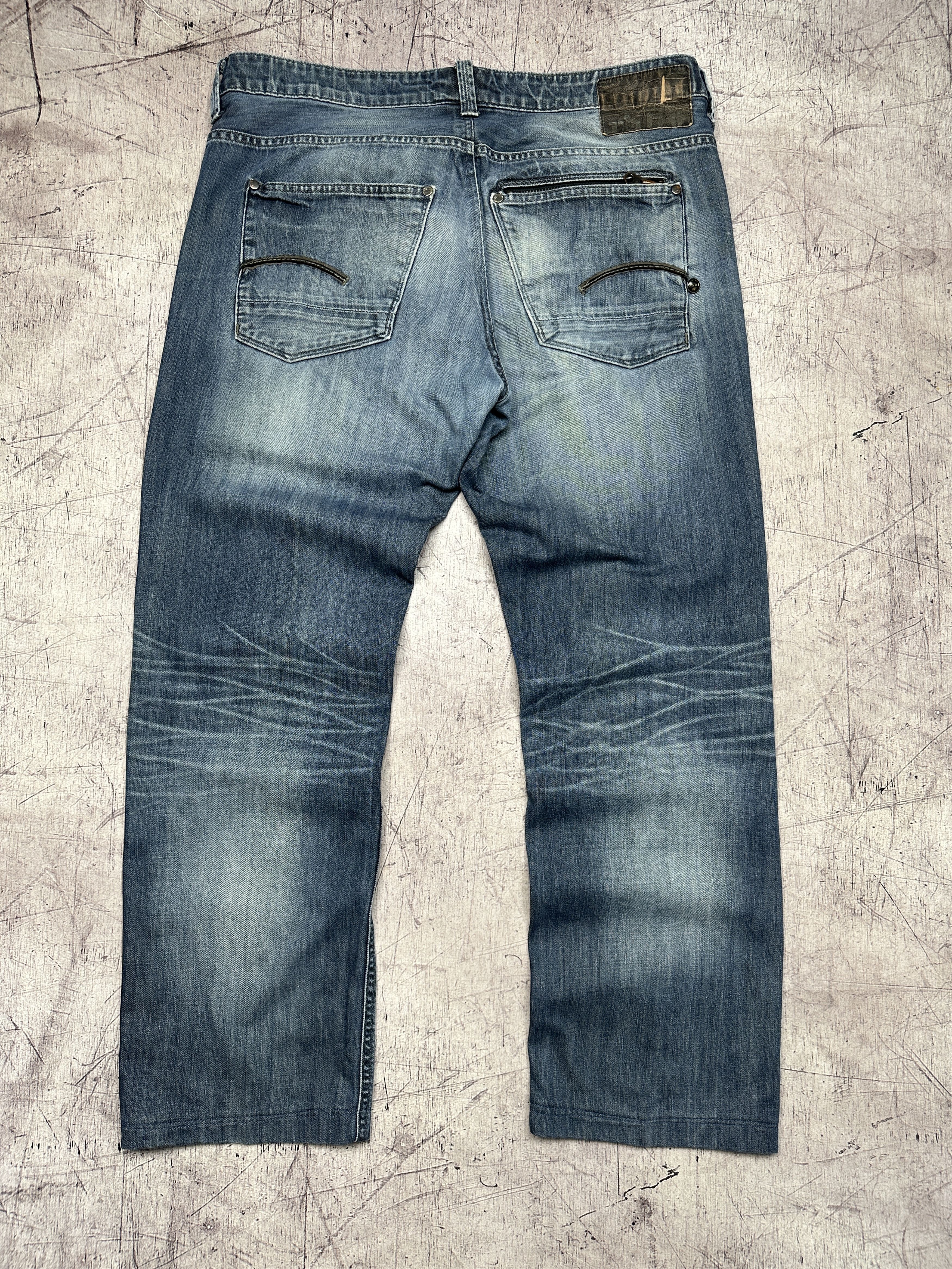 G-Star G Star Raw Attacc Low Straight Mens Denim Pants Jeans Size US 38 / EU 54 - 6 Thumbnail