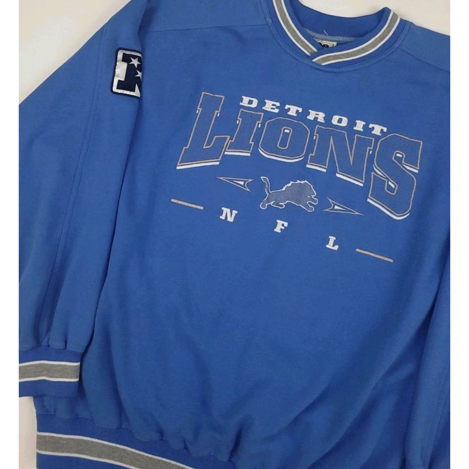 Lee VINTAGE Lee Sport Shirt Mens XL Blue 90s Detroit Lions Embroidered Sweatshirt NFL Nutmeg Rare Size US XL / EU 56 / 4 - 2 Thumbnail