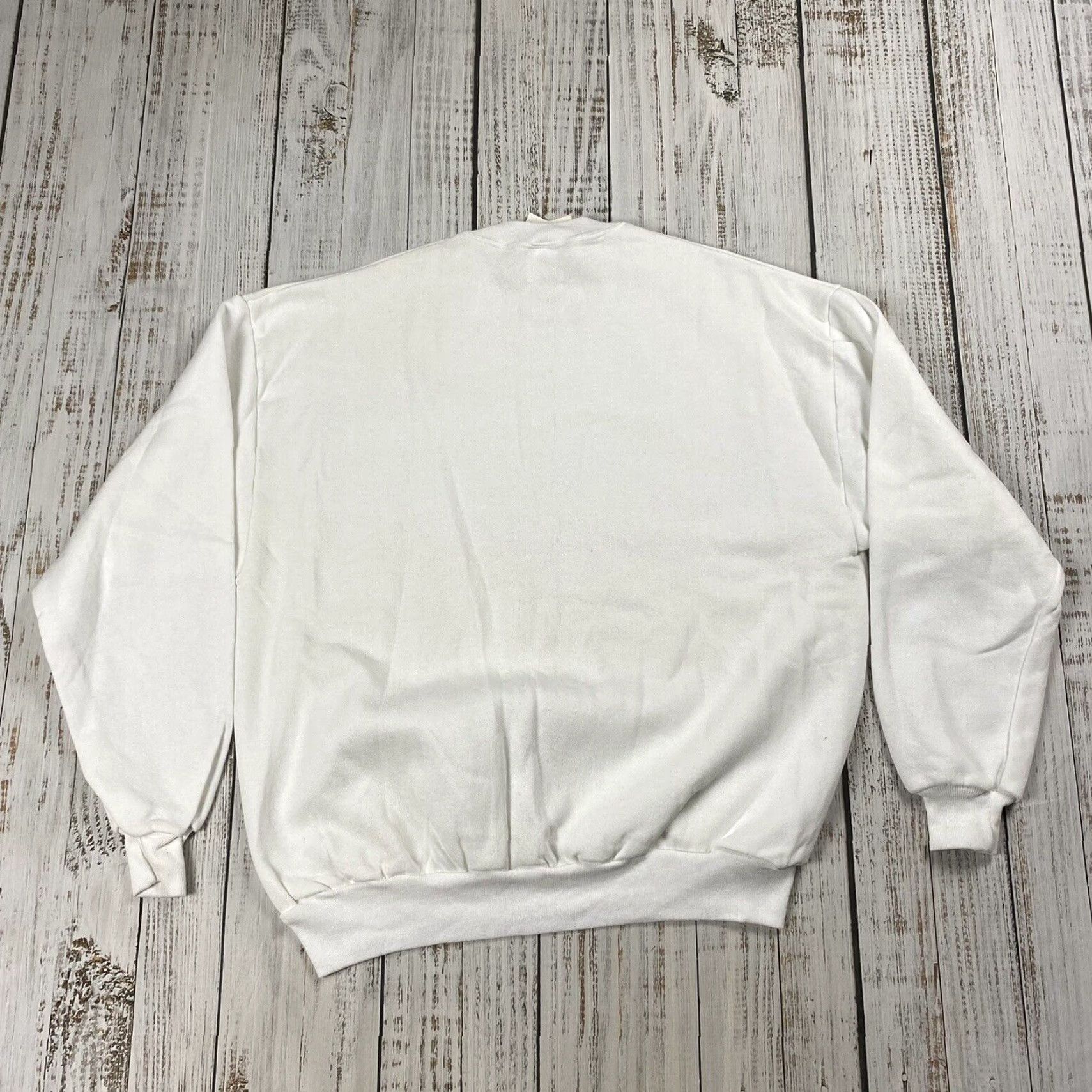 Vintage JERZEES Russell Cotton Crewneck Sweatshirt Men XL White USA Made NWT Fall Winter