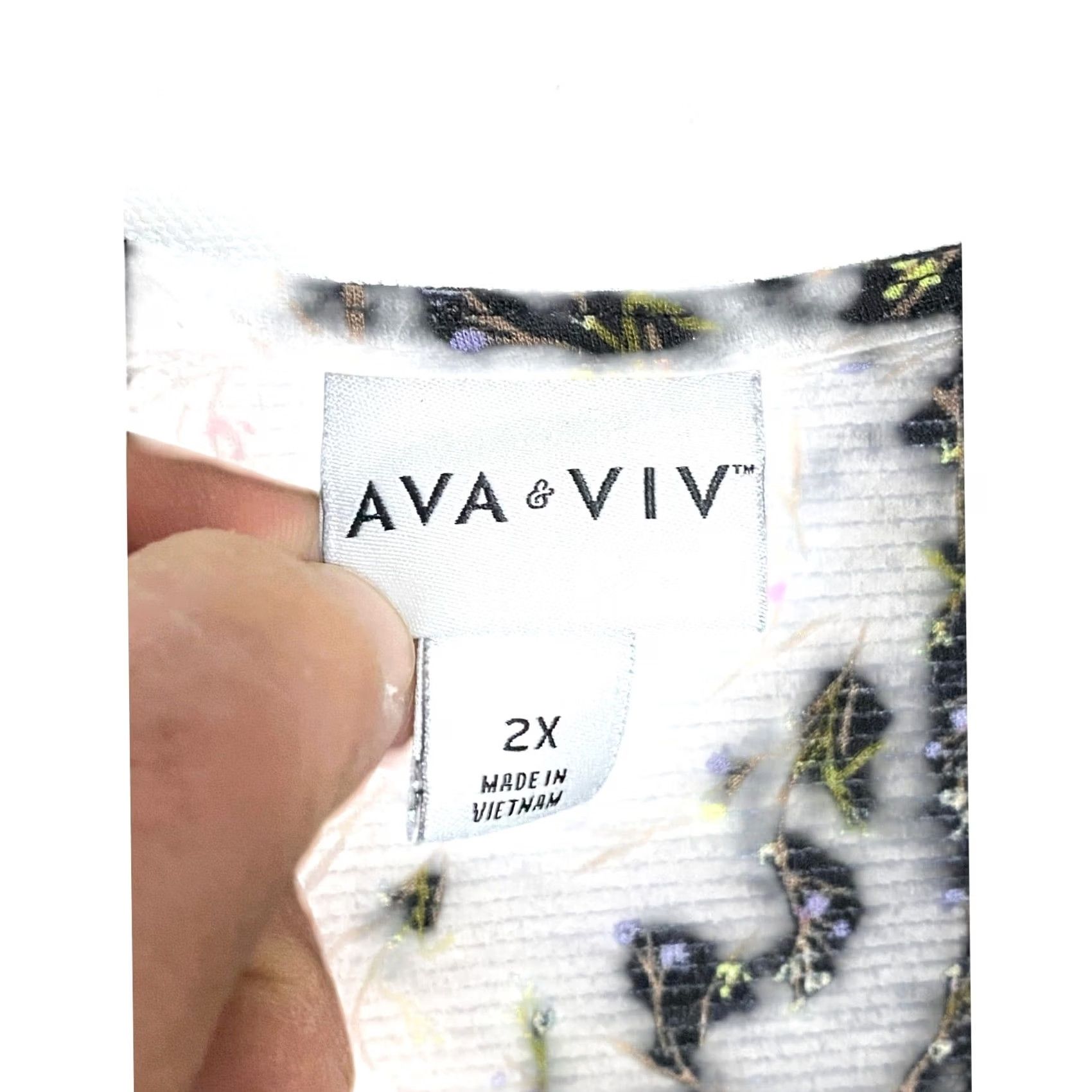 Vintage Ava Viv Black Floral Dress 2X Balloon Sleeve Boho Whimsigoth Cottage Dark Fairy - 3/4 Sleeve, Pockets, A-Line, Polyester Spandex - Womens, Short Dress Size XXL / US 16-18 / IT 52-54 - 7 Thumbnail