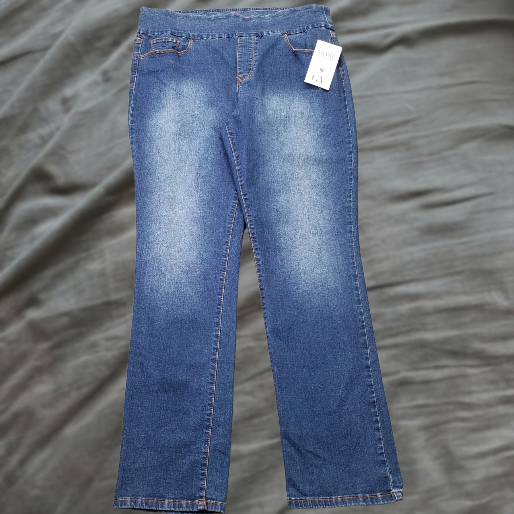 Gloria Vanderbilt Gloria Vanderbilt Amanda Jeans Womens 16 Blue Denim Slimming High Waist Pull On Jeans Size 38" / US 16 / IT 52 - 1 Thumbnail
