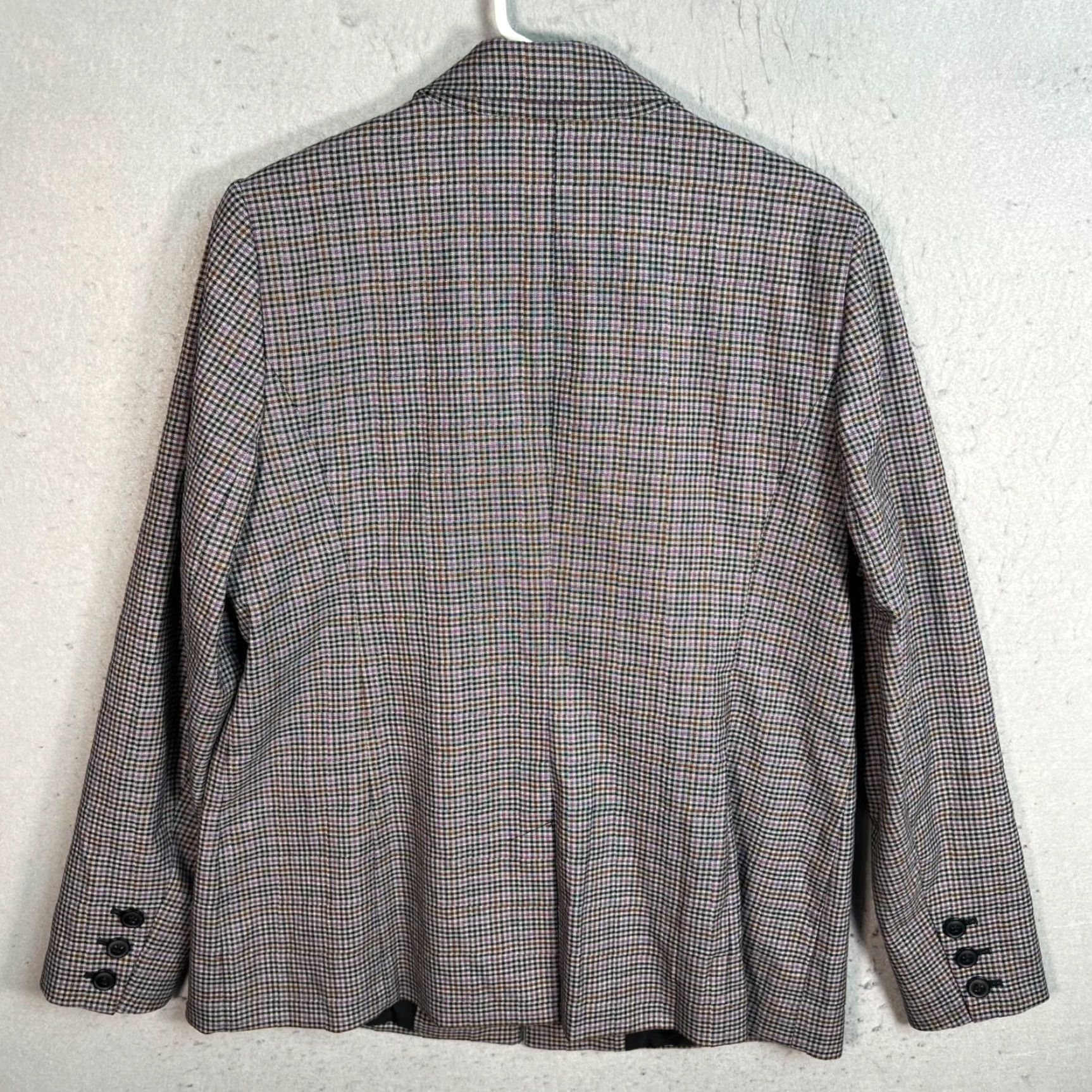 Vintage Halogen Blazer Jacket Single-Breasted Notch Gray Plaid Viscose Blend Long Sleeve Adult Womens 1 Polyester Dry Clean Only Business Size XS / US 0-2 / IT 36-38 - 2 Thumbnail
