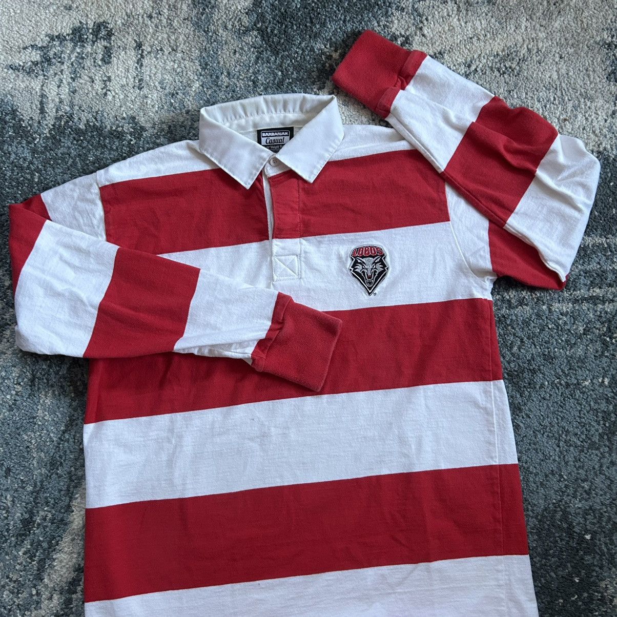 Barbarian UNiVERSiTY of NEW MEXiCO LOBOS PEPPERMiNT STRiPE RUGBY SHiRT Size US L / EU 52-54 / 3 - 11 Thumbnail