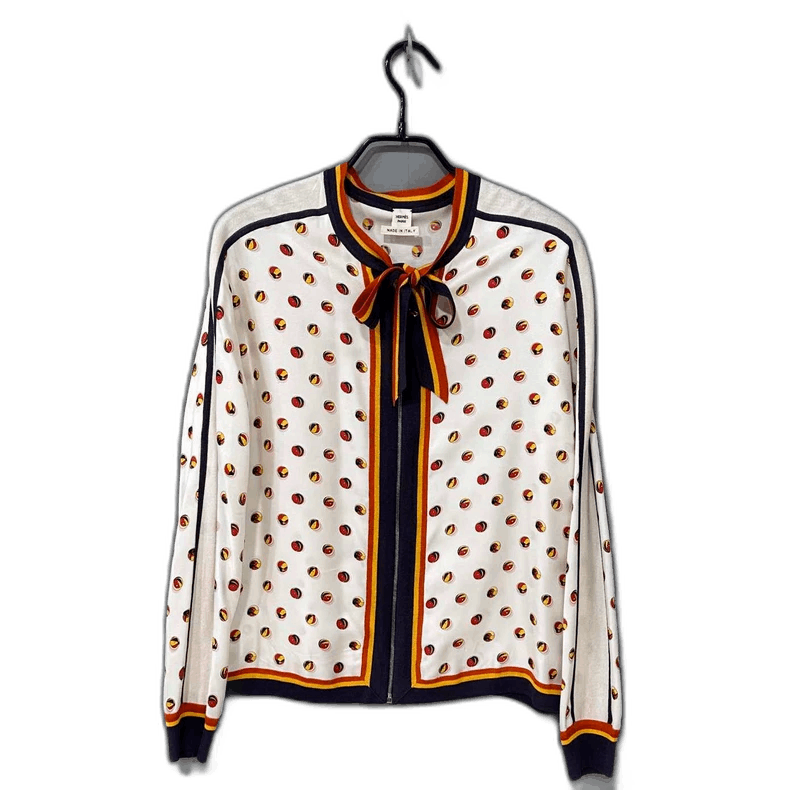Hermes Silk Shirt with Bow Tie Detail-2506 Size XS / US 0-2 / IT 36-38 - 1 Thumbnail